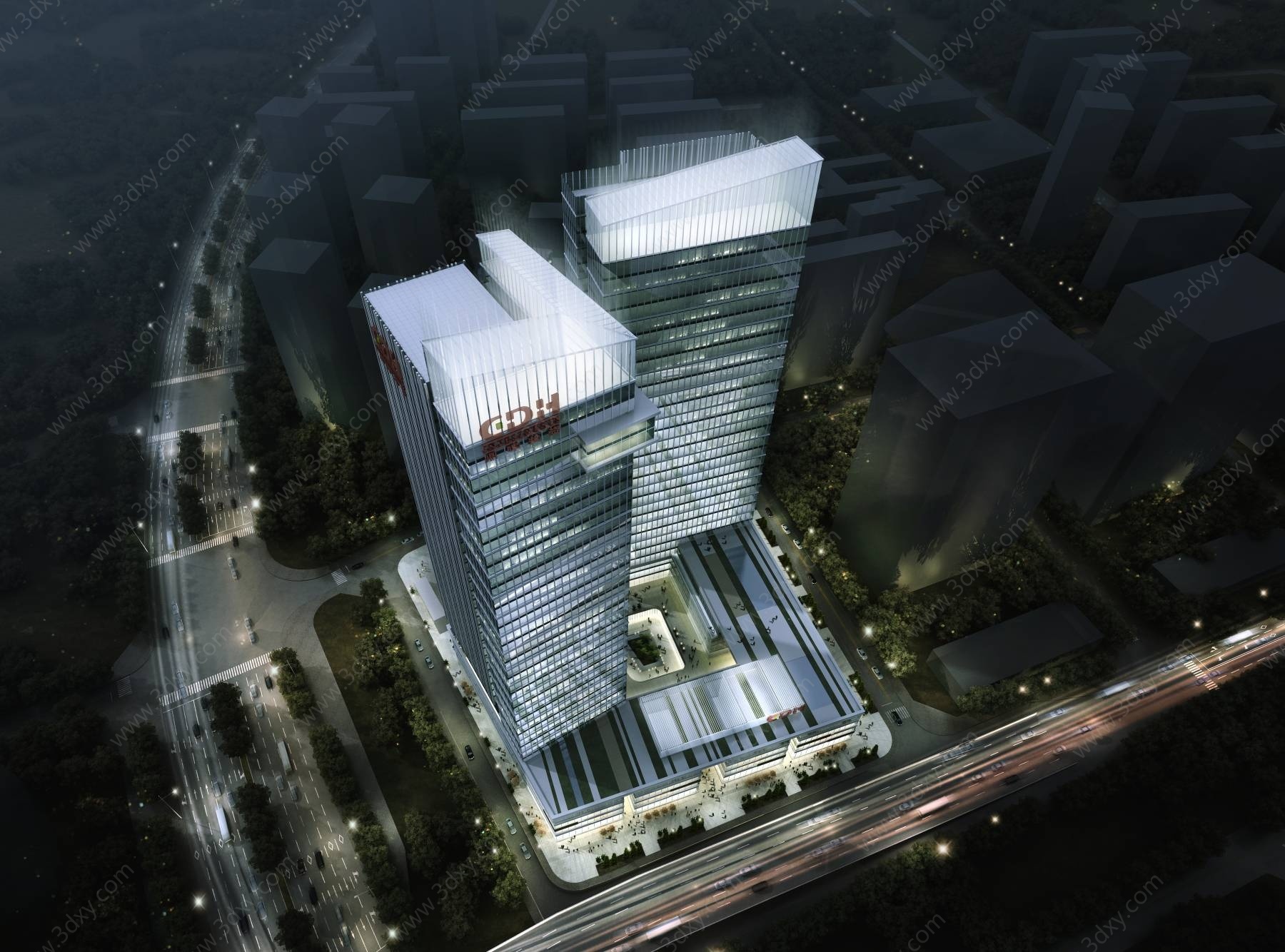 现代超高层办公楼3D模型