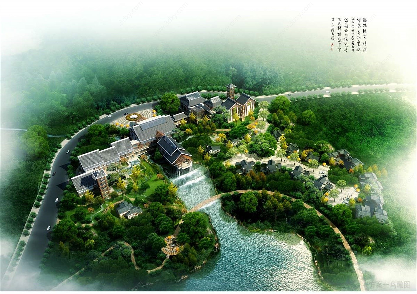 中式度假酒店3D模型