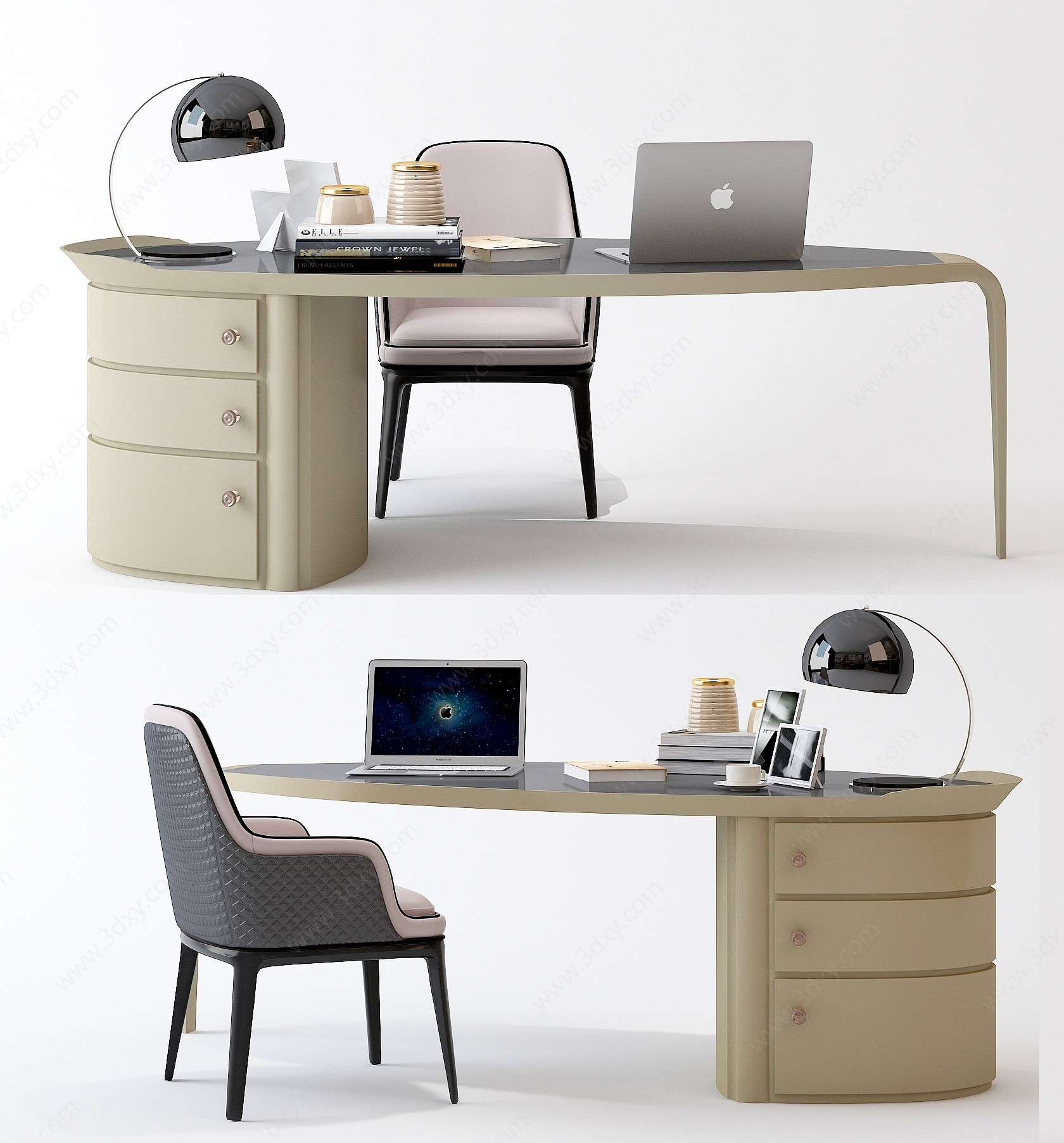 现代书桌椅办公桌椅3D模型