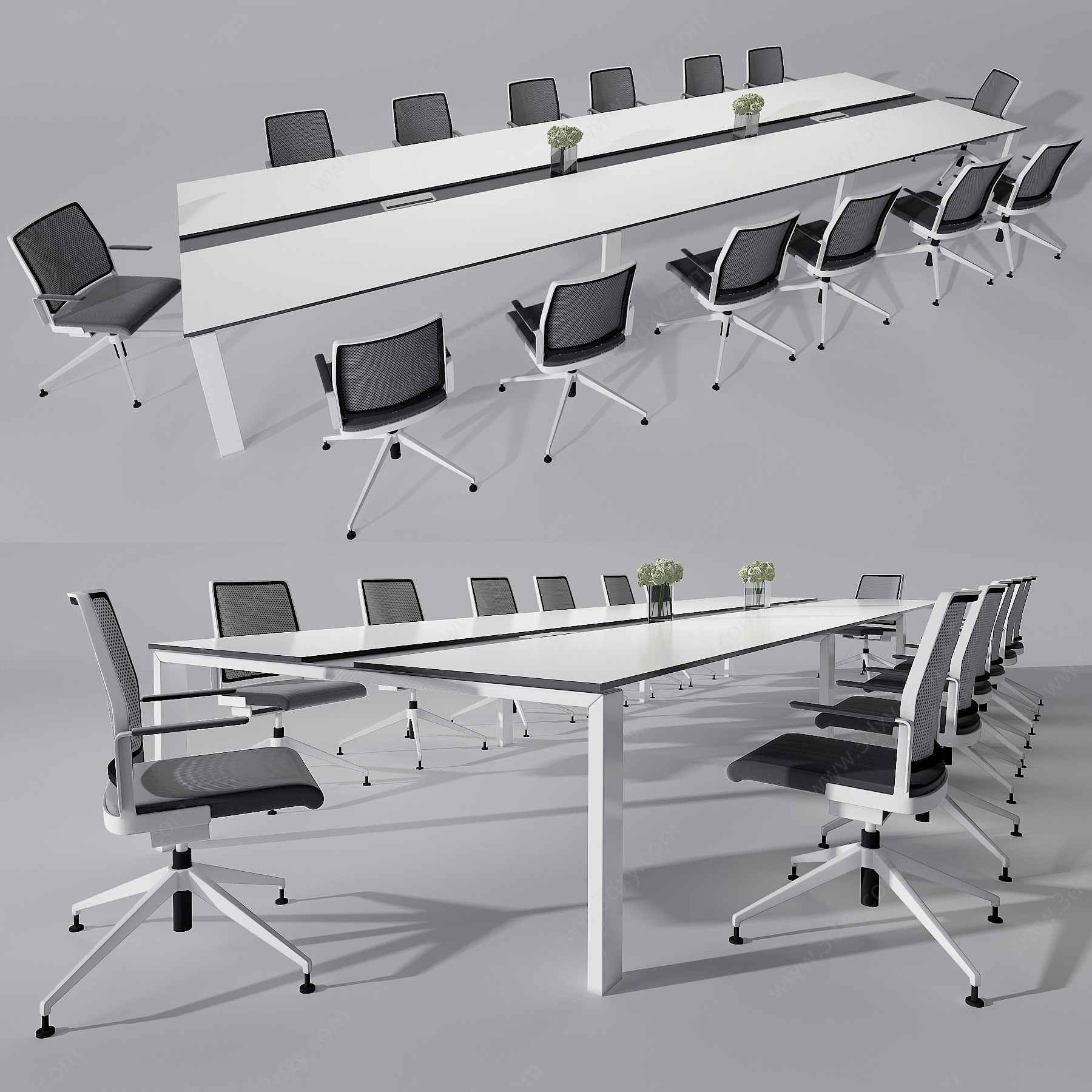 现代会议桌椅3D模型