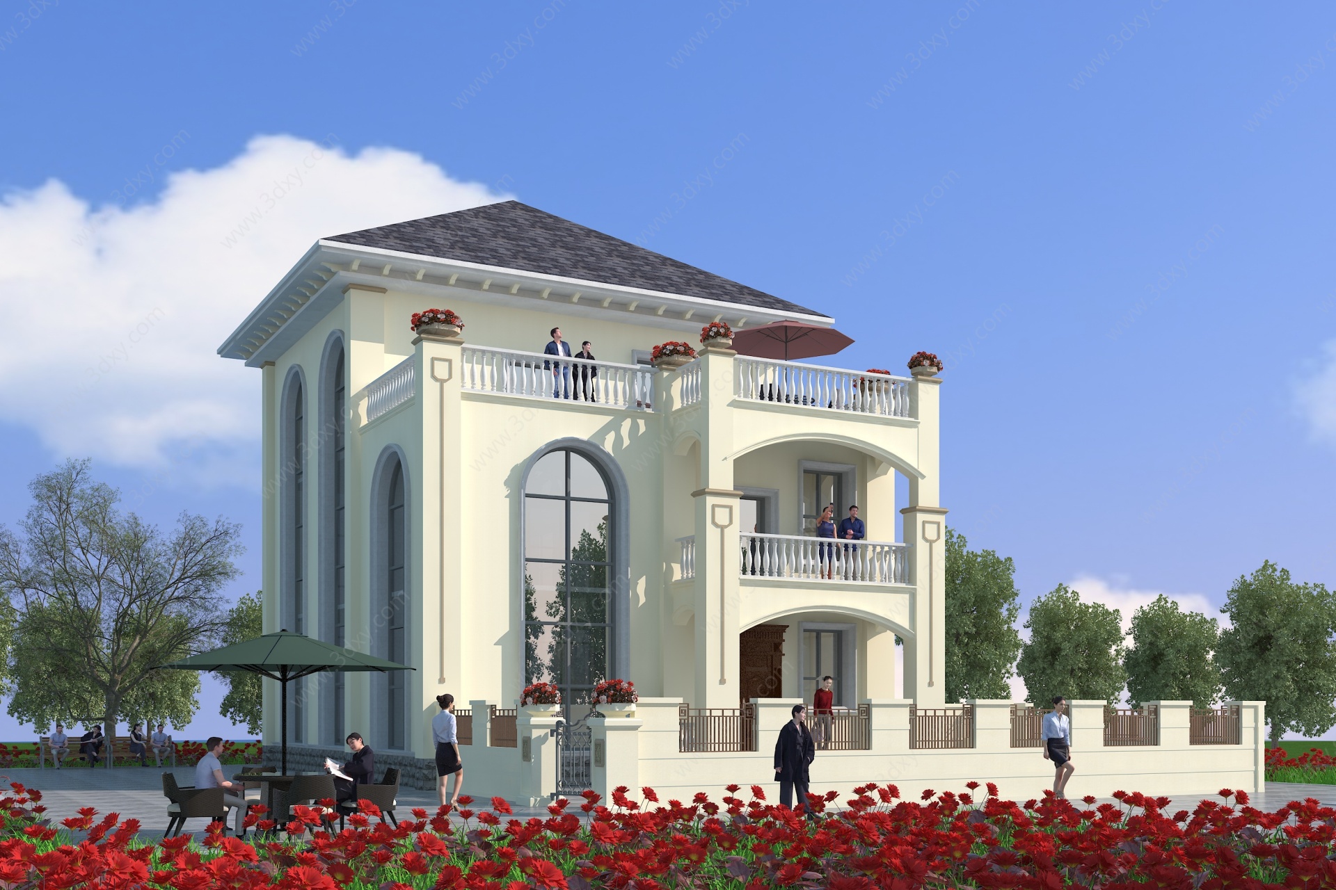 欧式别墅建筑3D模型