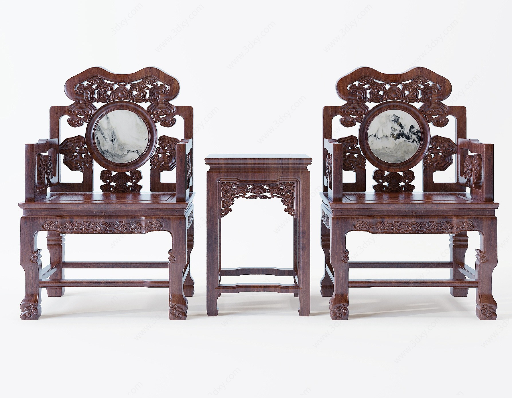中式古典红木实木家具3D模型