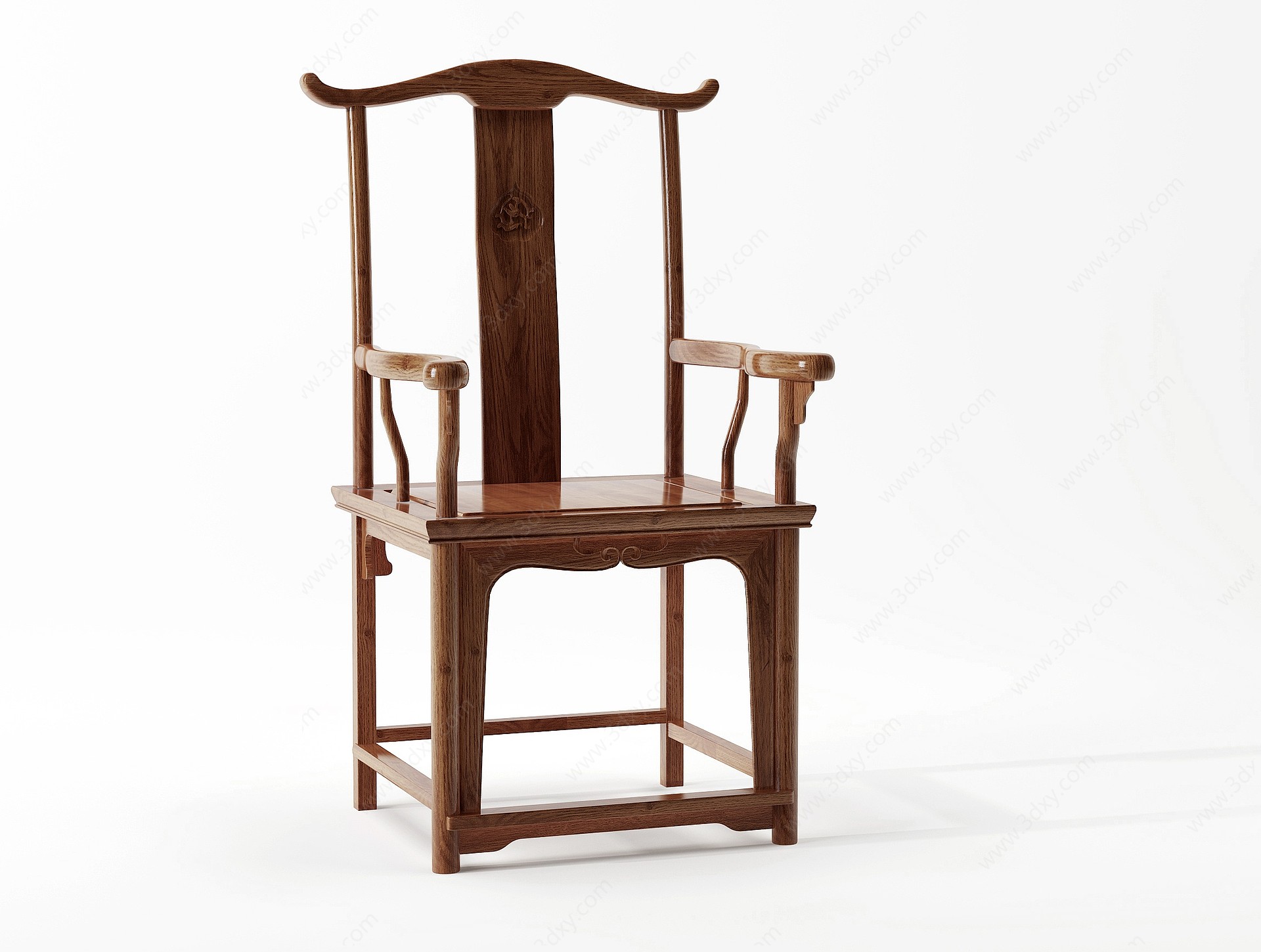 中式古典红木家具官帽椅3D模型