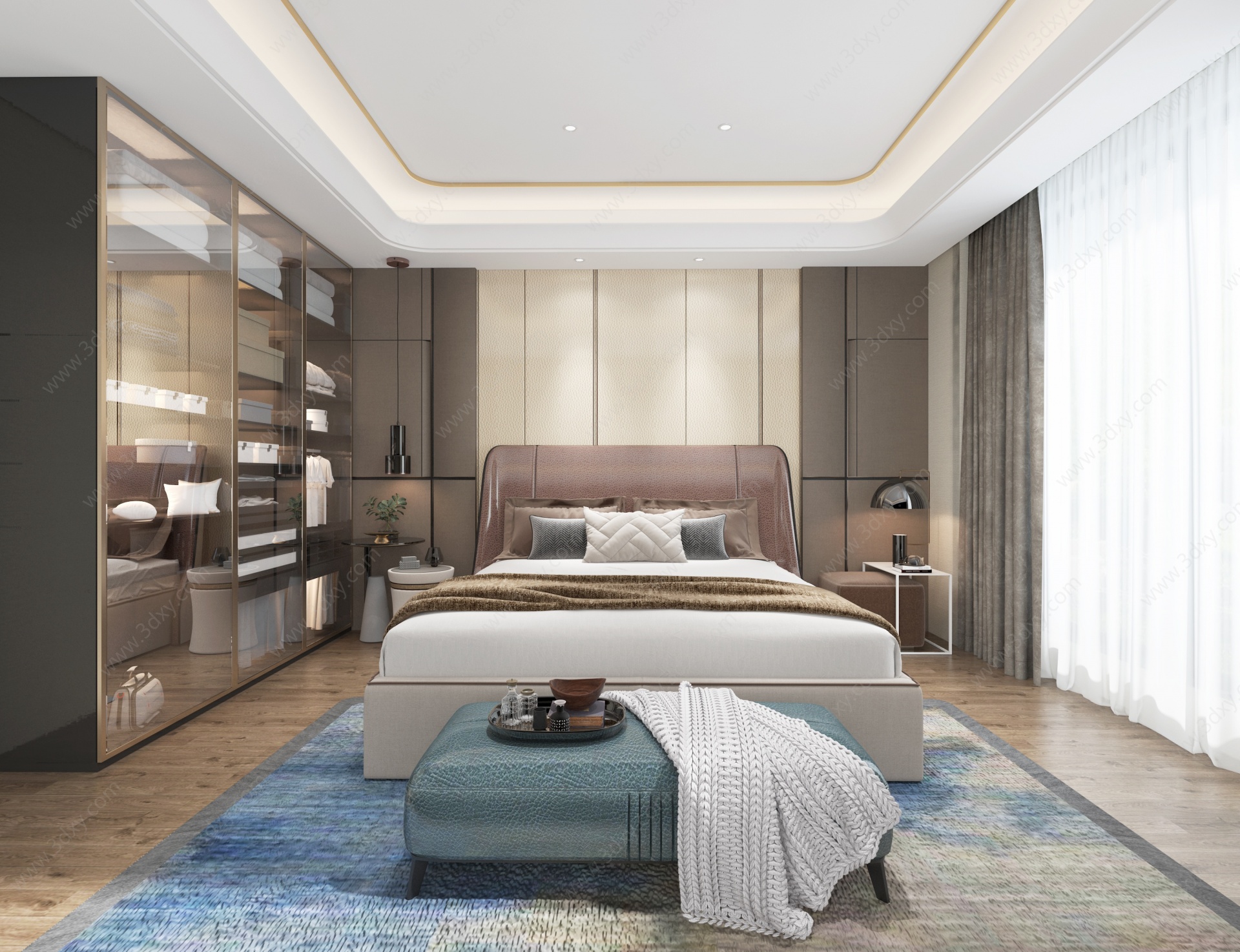 现代风格卧室床3D模型