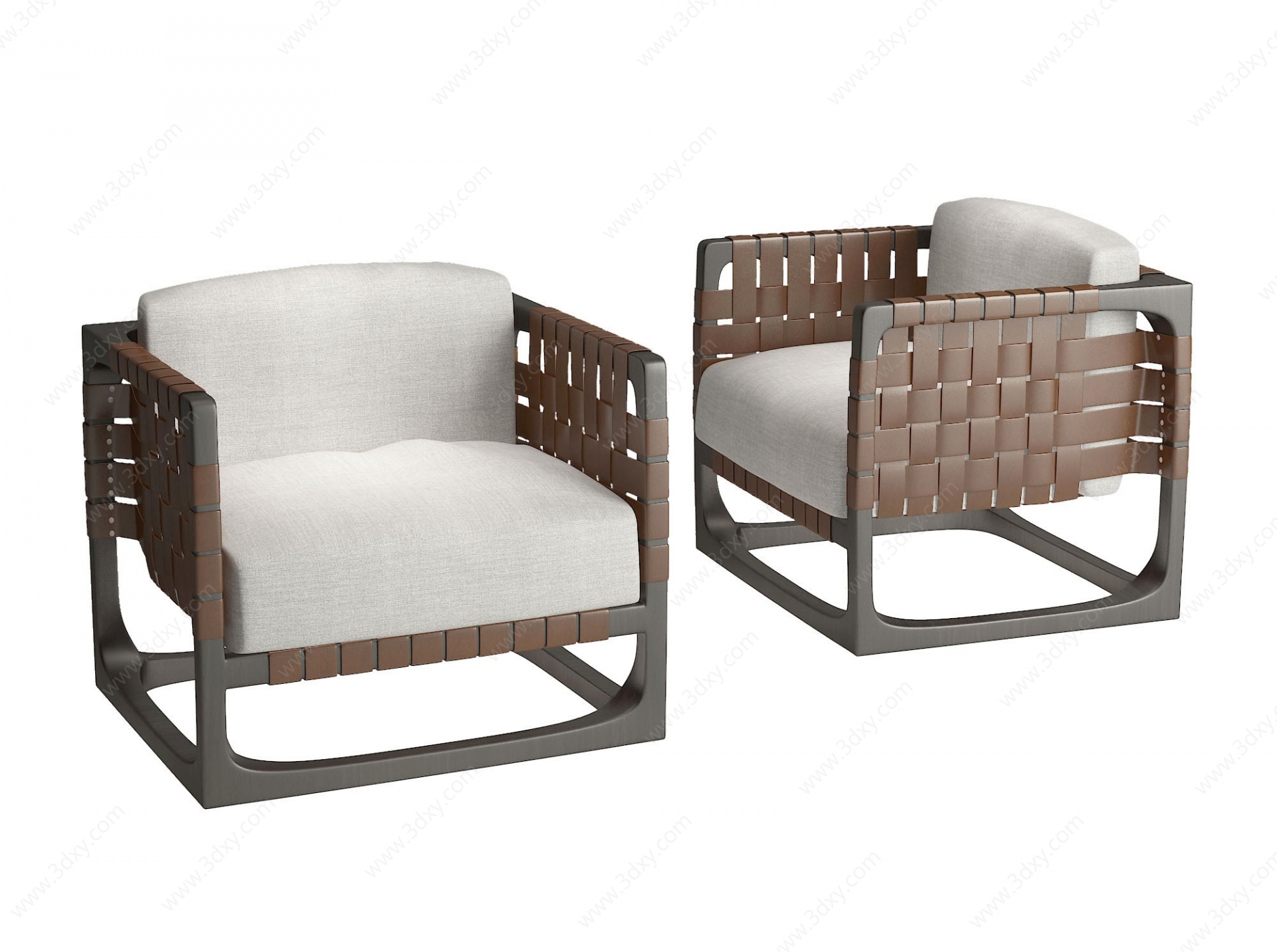 新中式单人沙发3D模型