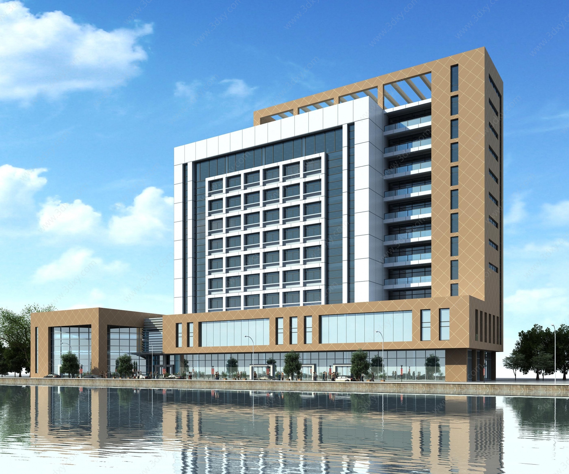 现代酒店办公楼公建医院3D模型