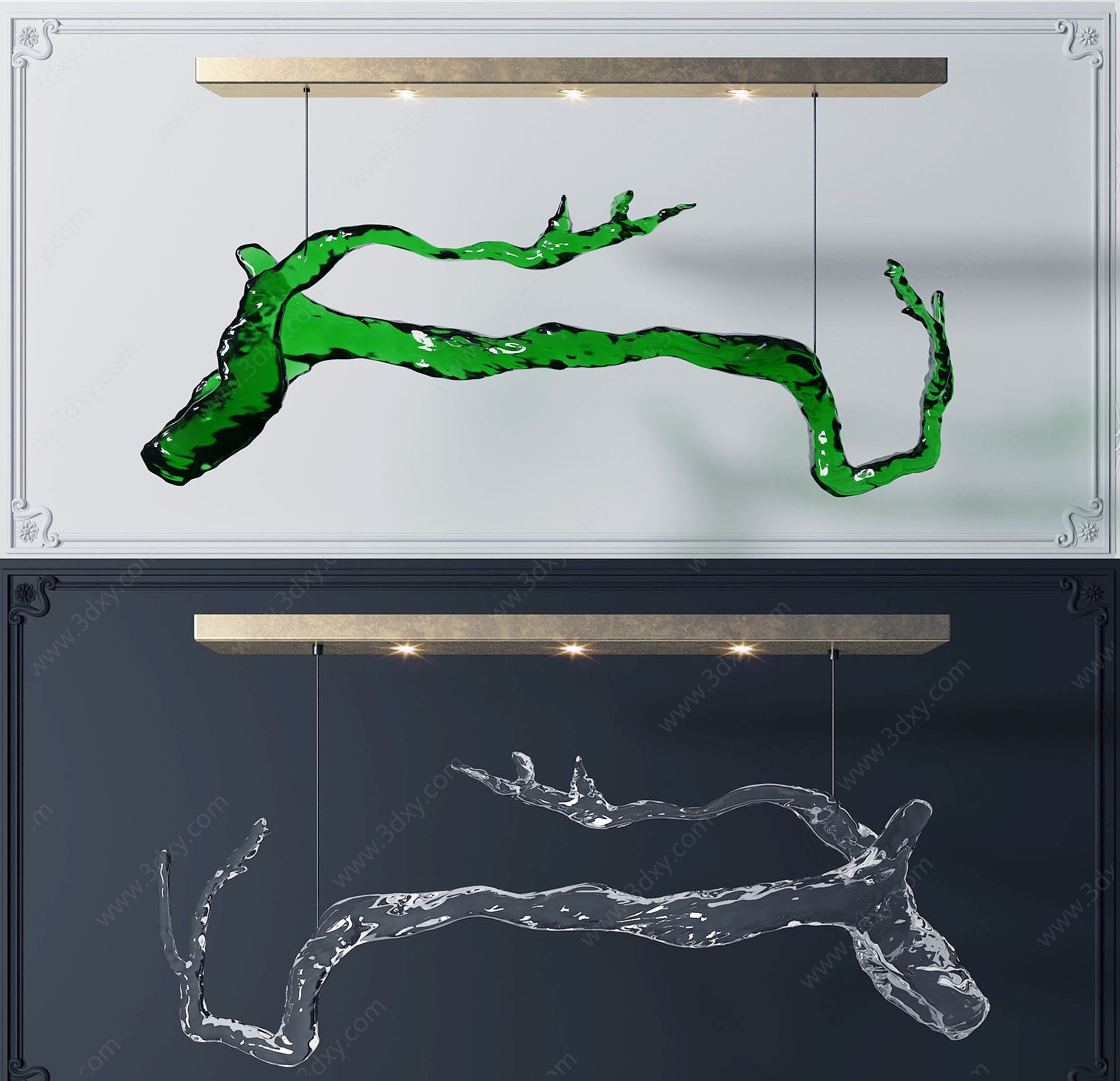新中式水晶吊灯3D模型