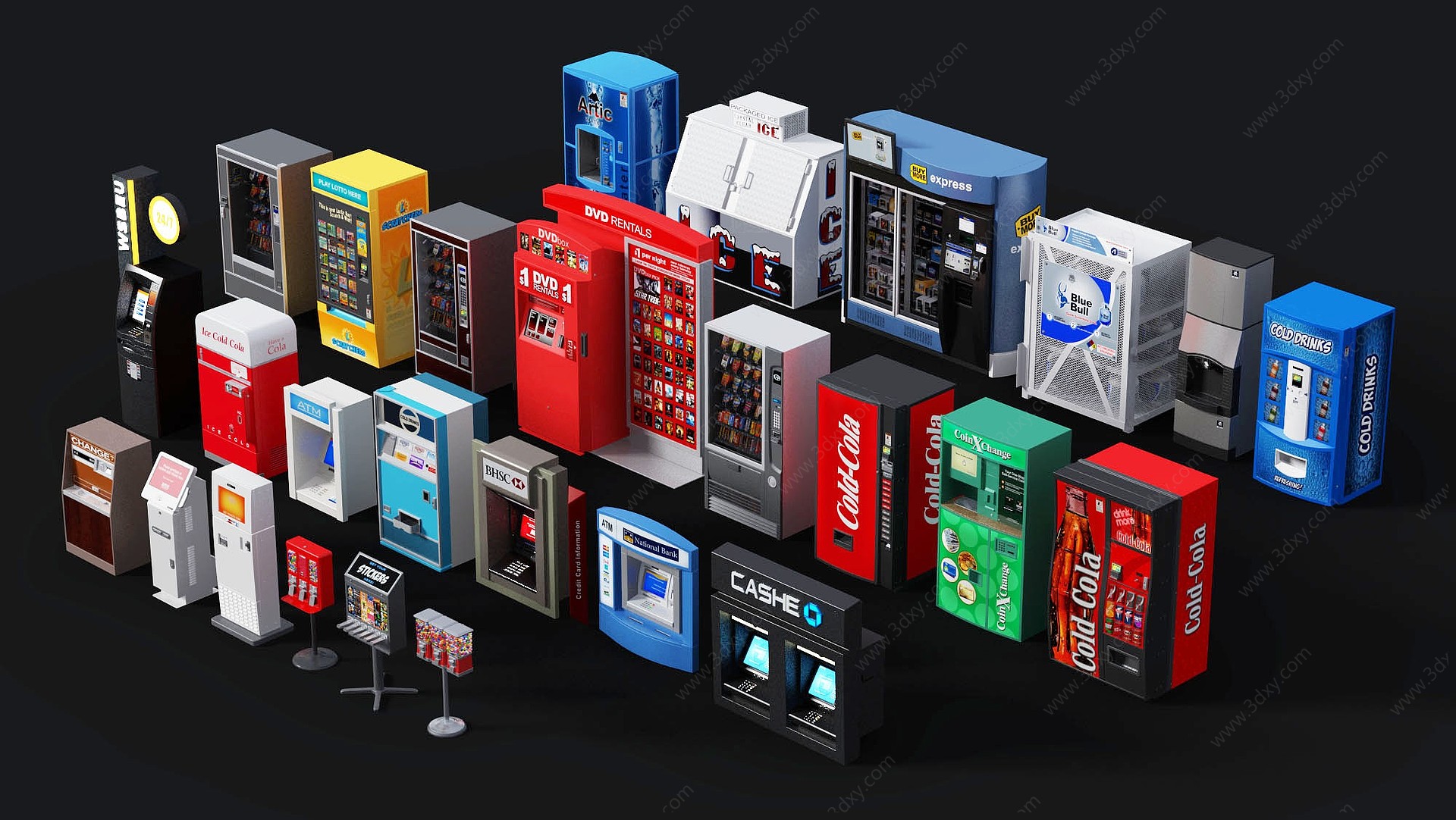 现代自动饮料售卖机3D模型