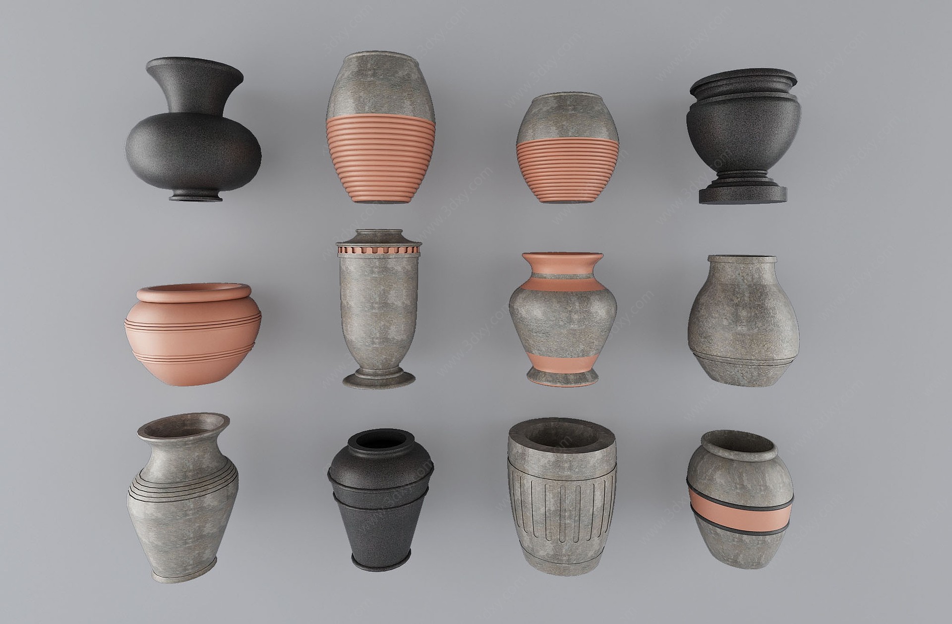 新中式陶罐3D模型