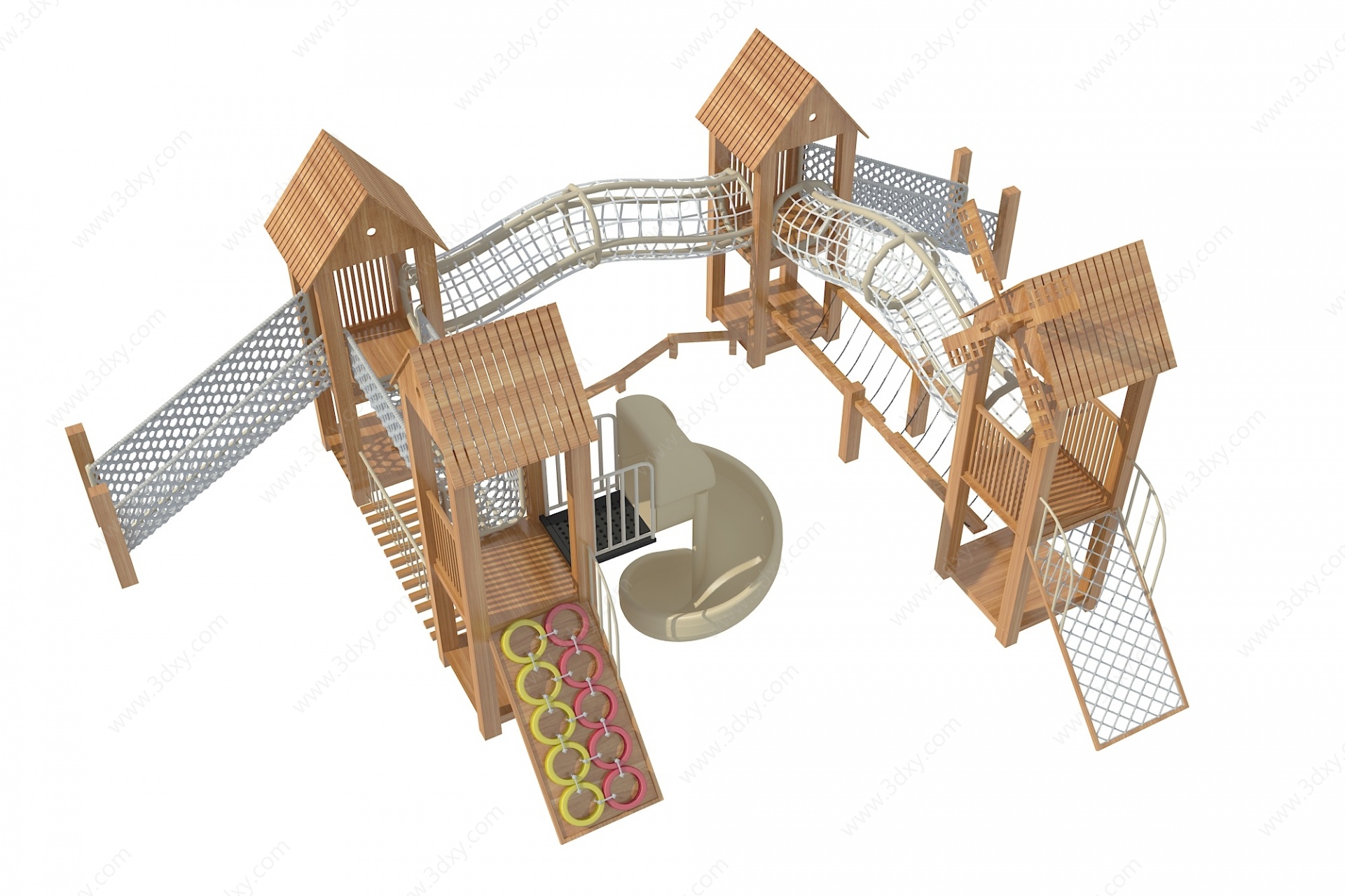 木质滑梯3D模型
