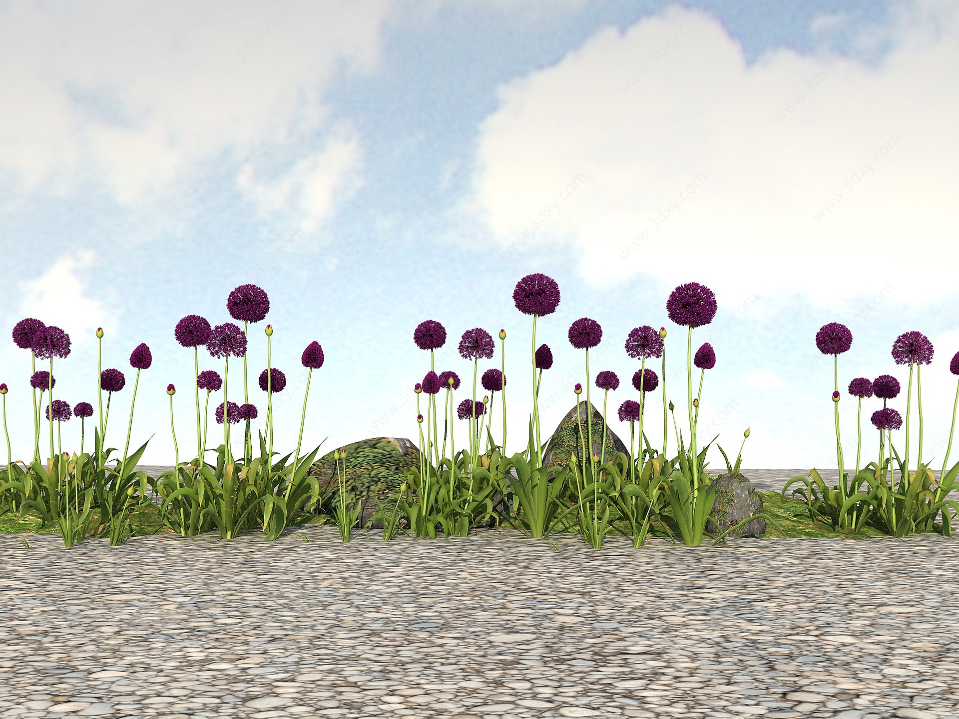 精品景观开花植物花草3D模型