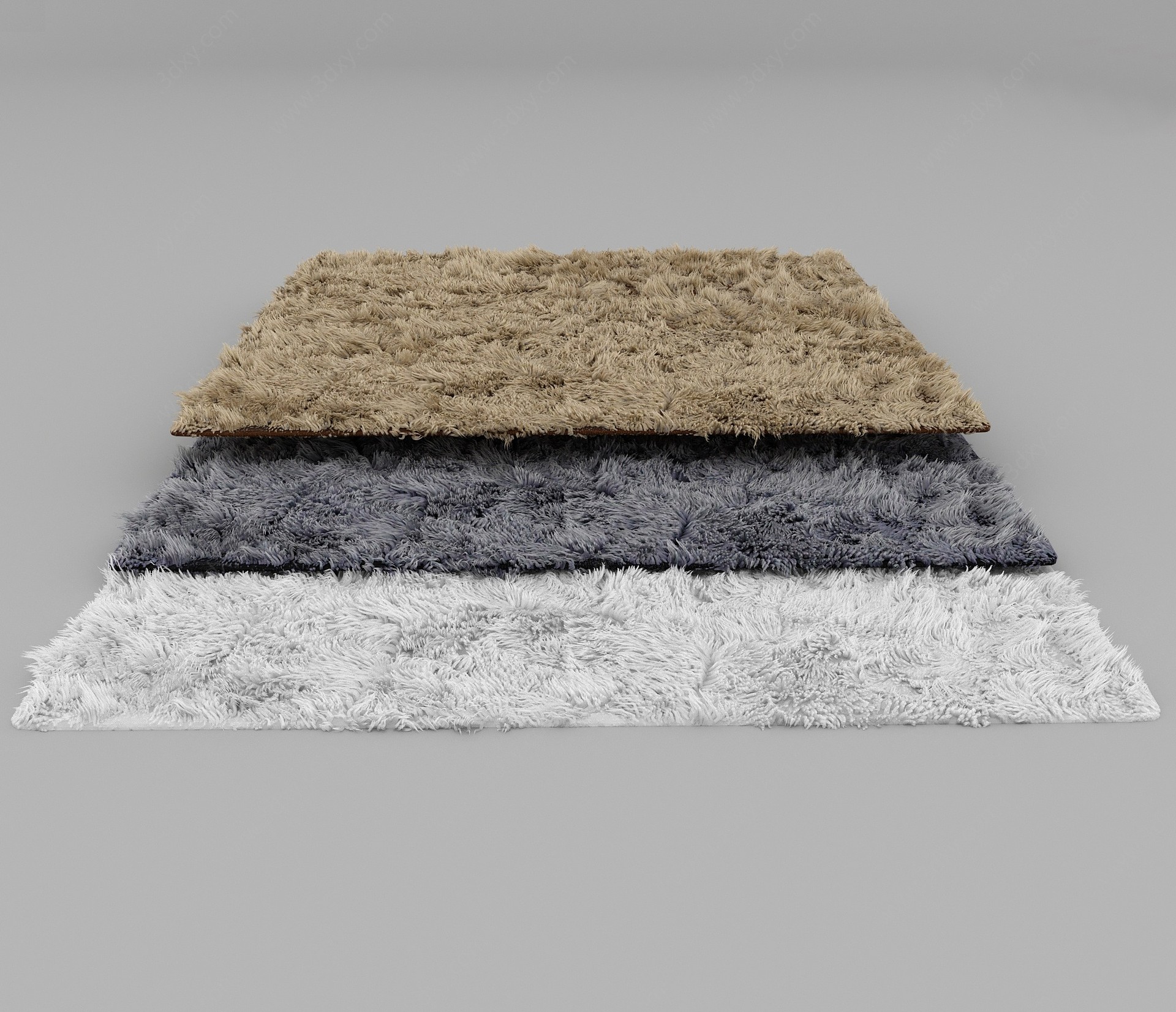 北欧毛发地毯3D模型