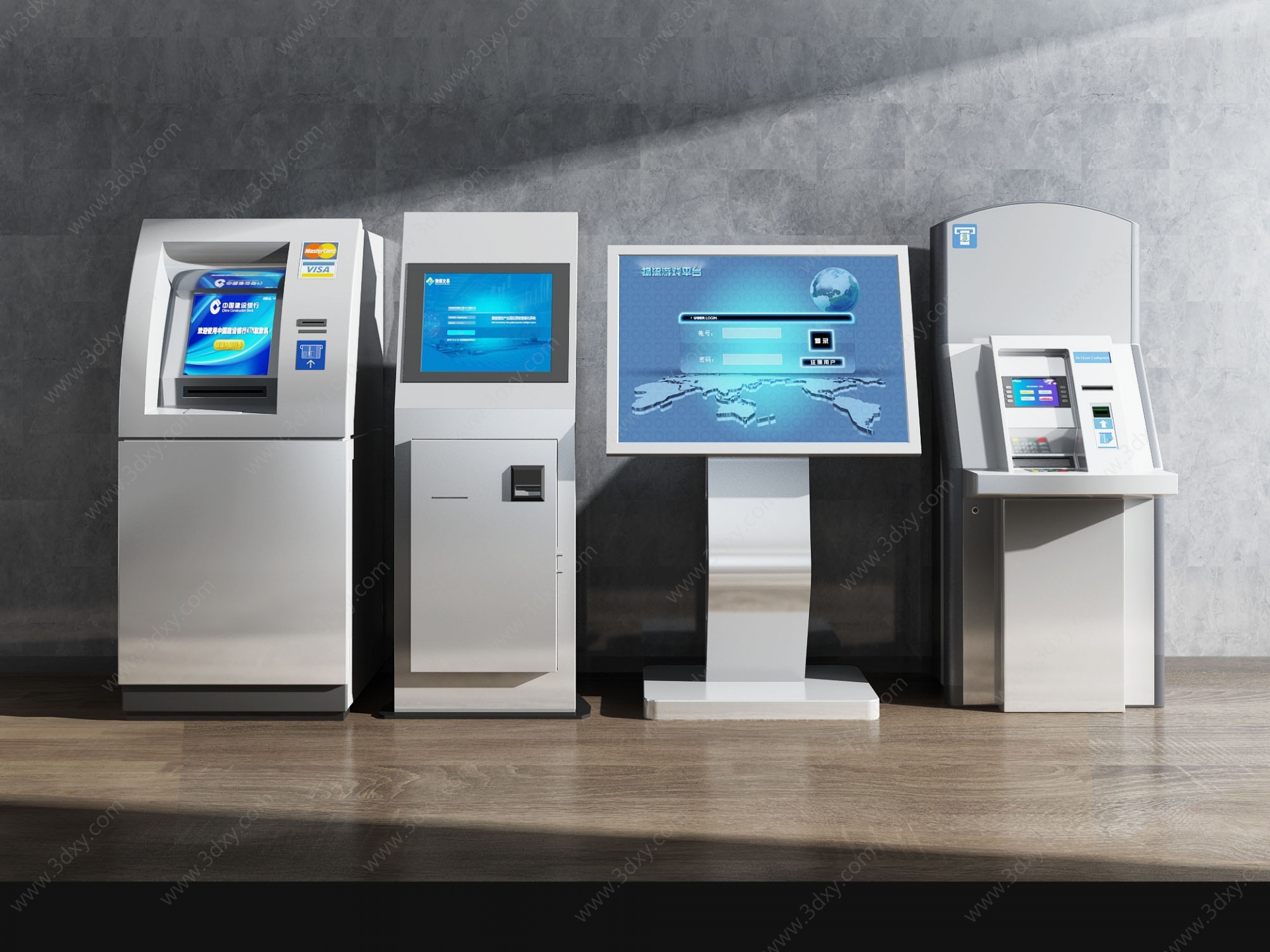 银行ATM自动存取款机3D模型