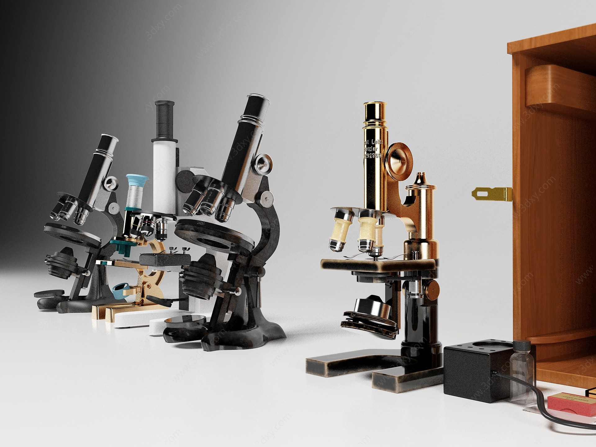 科学显微镜医疗器材3D模型