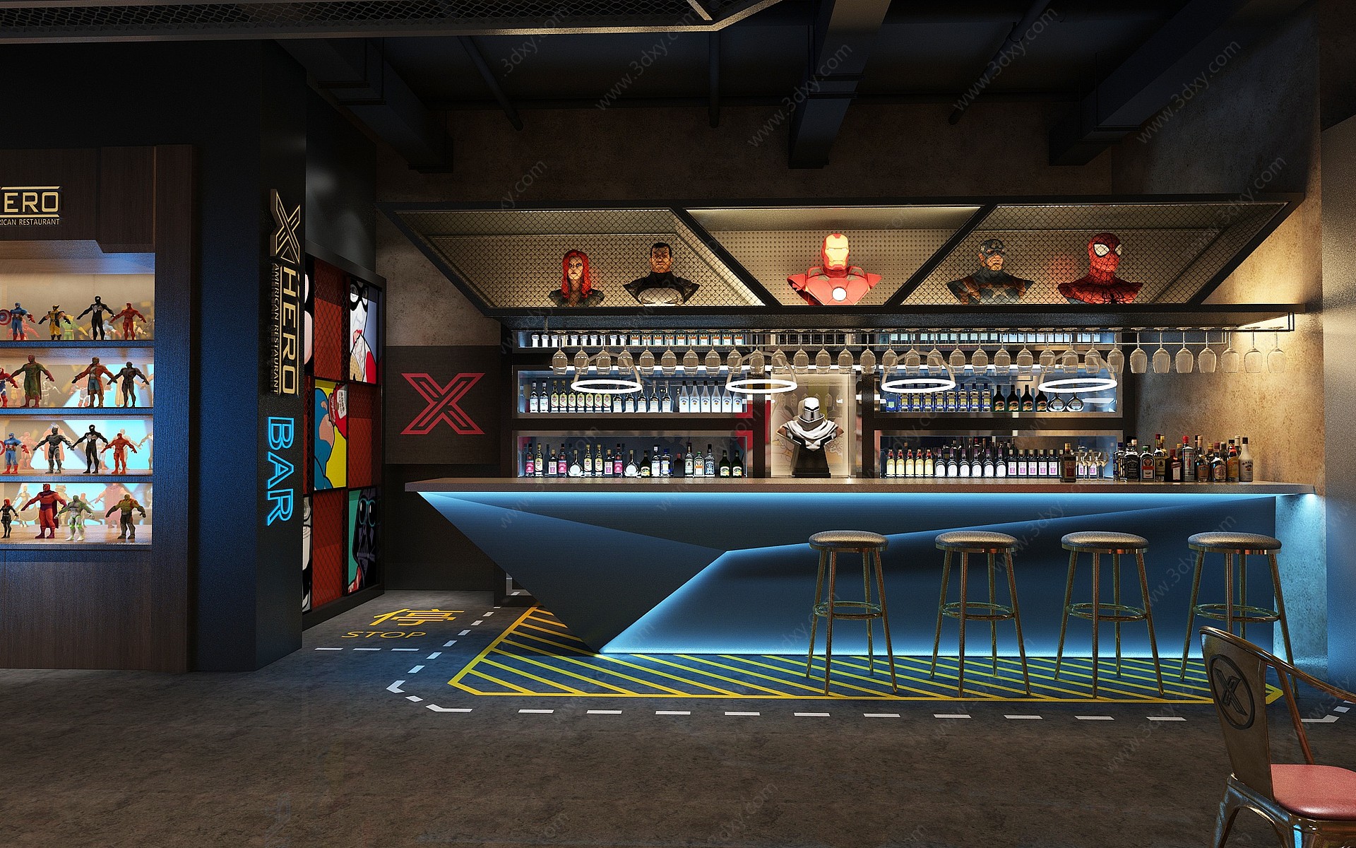 工业LOFT酒吧3D模型