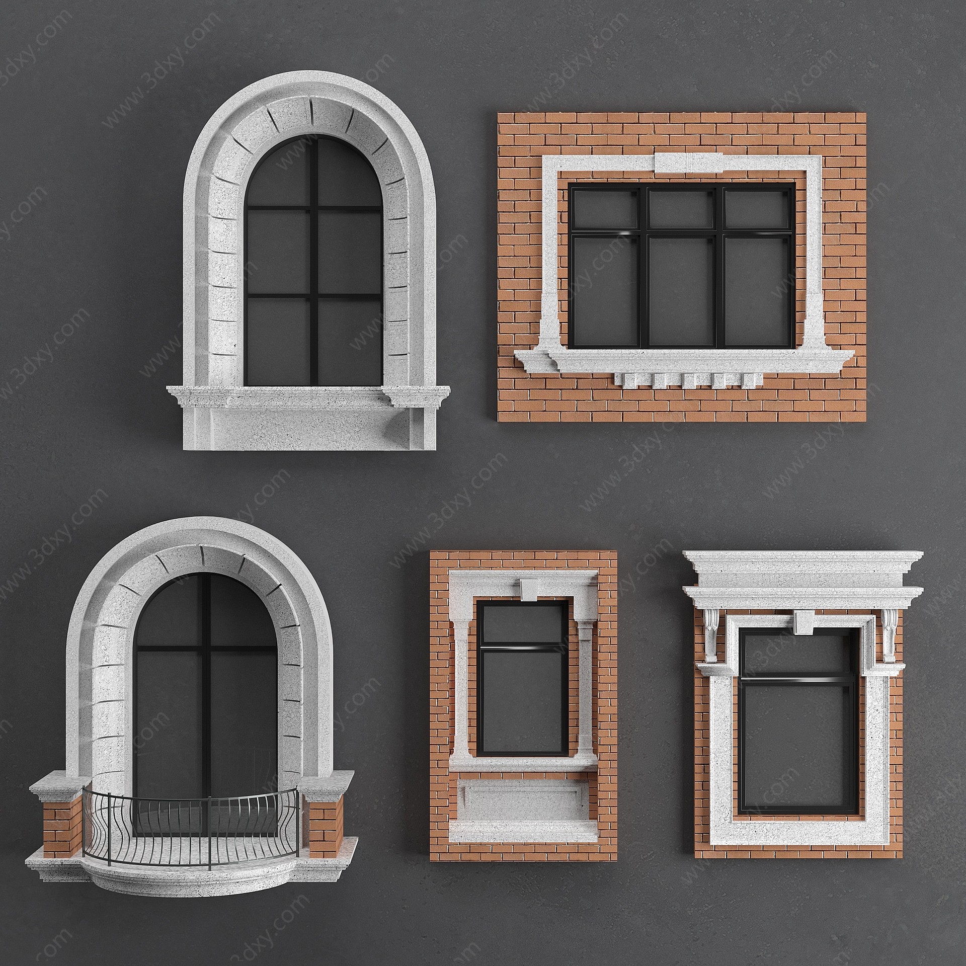 欧式古典室外窗户窗台3D模型