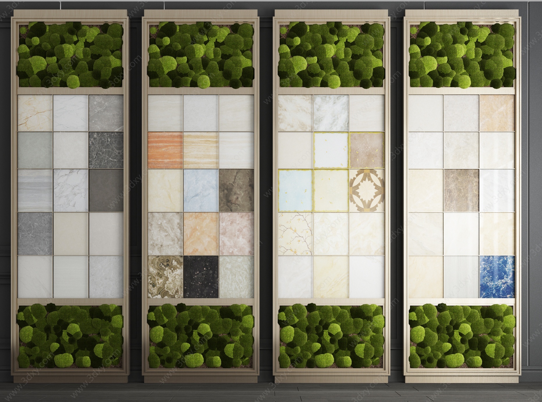 现代瓷砖展示板贴图组合3D模型