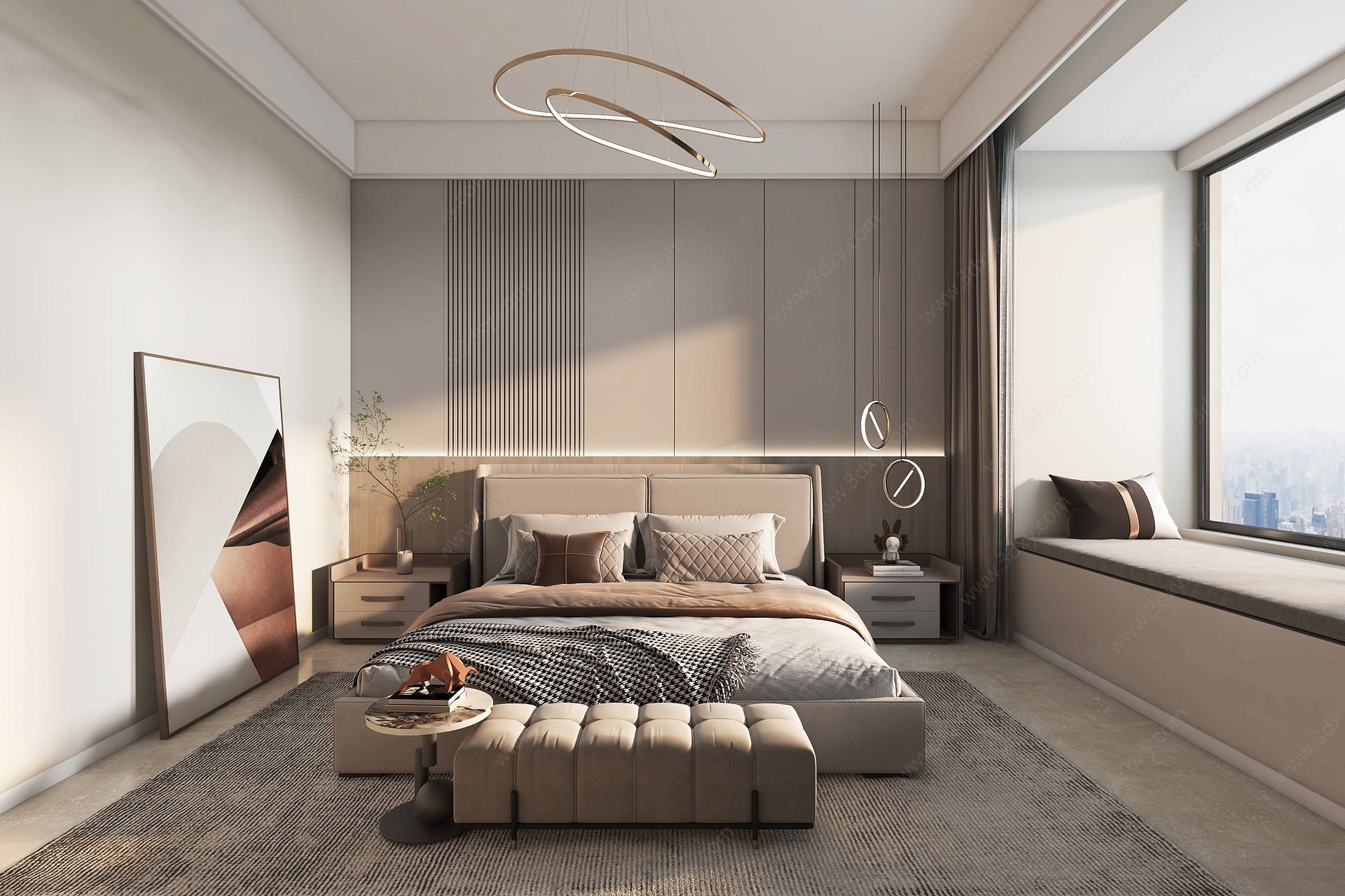 现代卧室风格3D模型