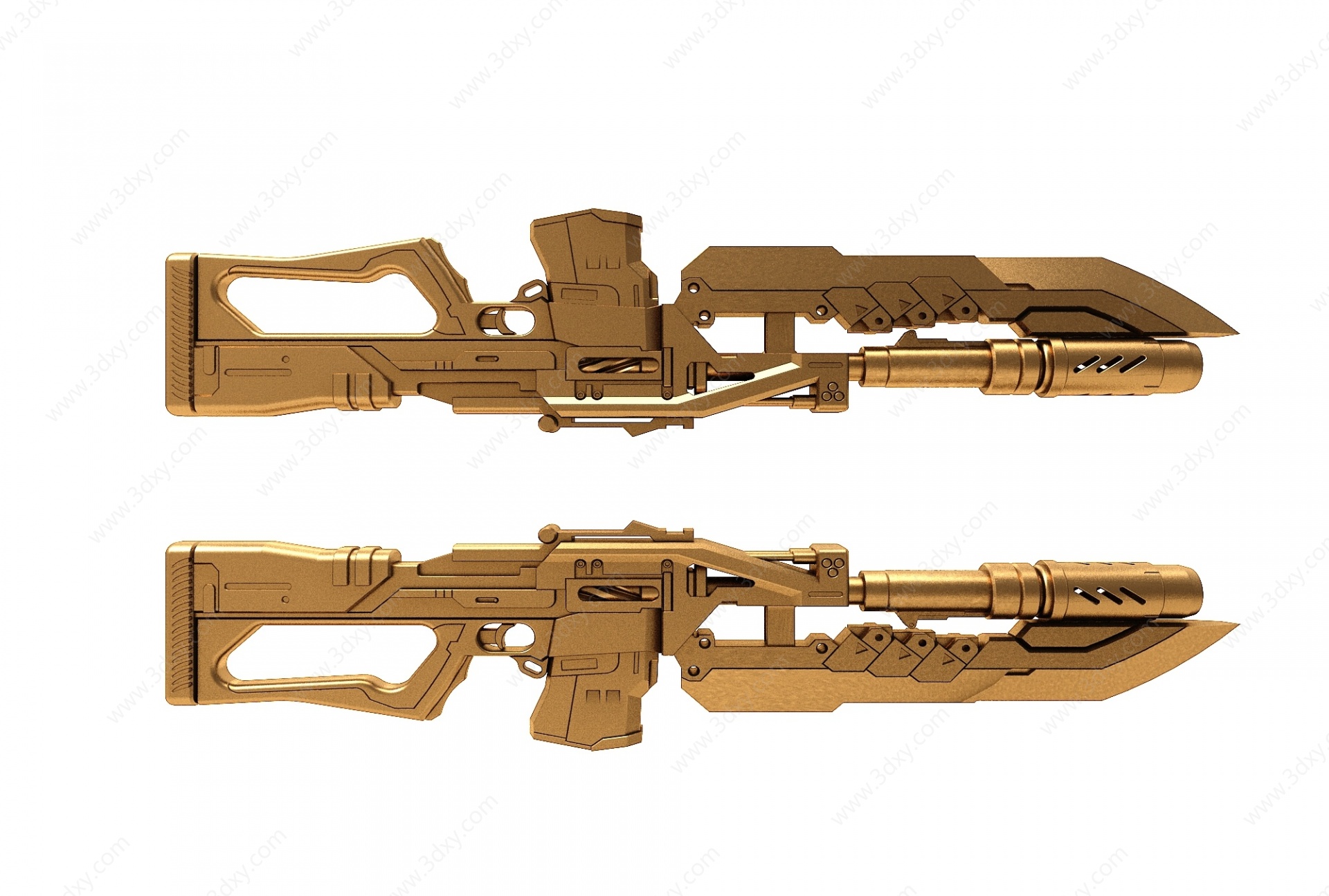 现代风格金属枪3D模型