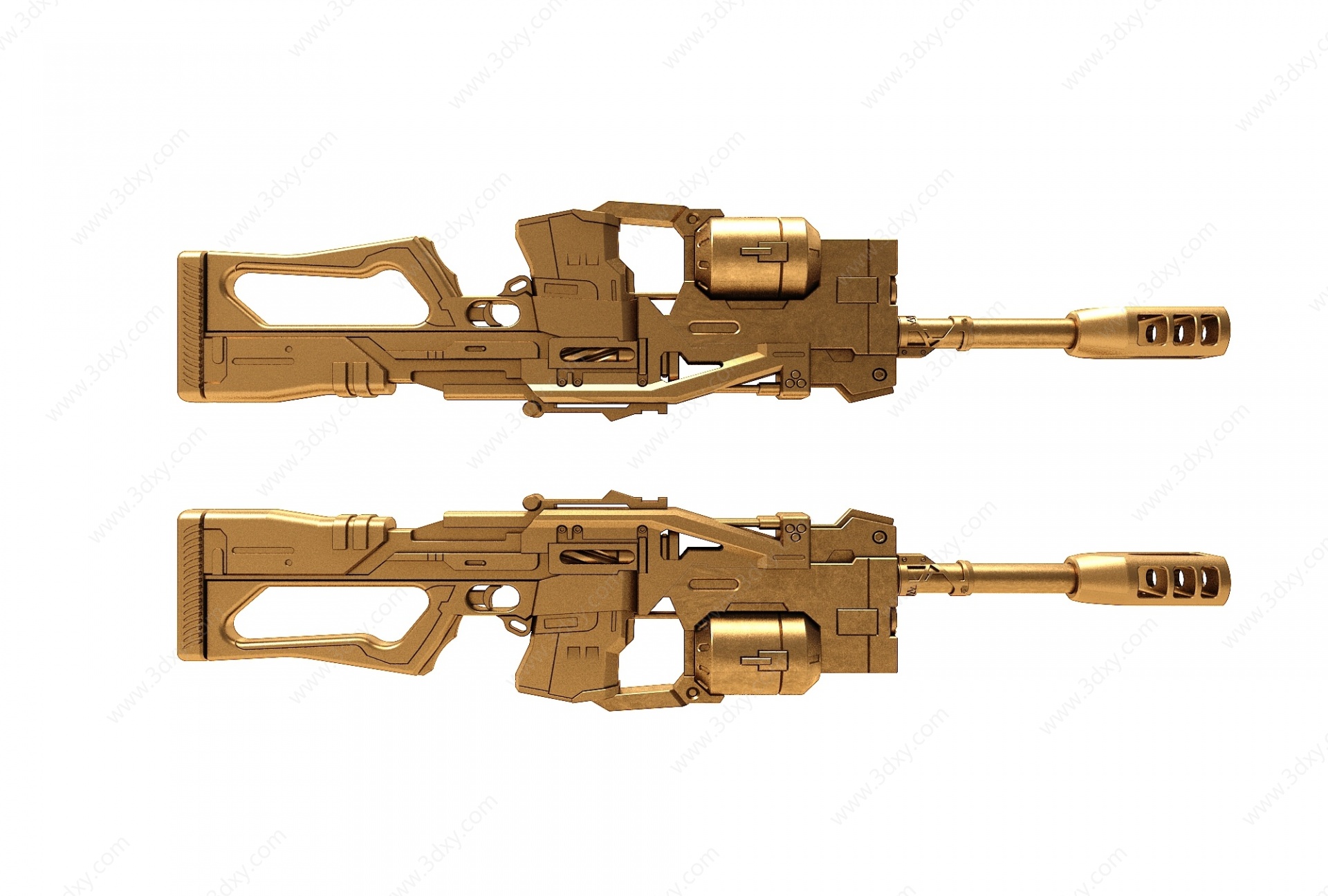 现代风格金属枪3D模型