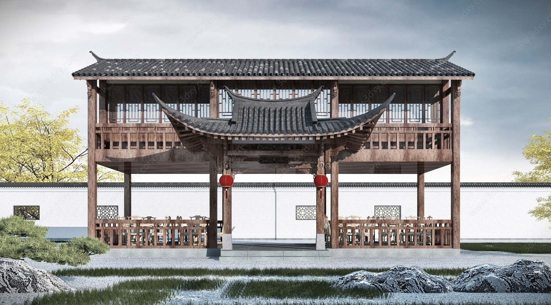 中式餐厅3D模型