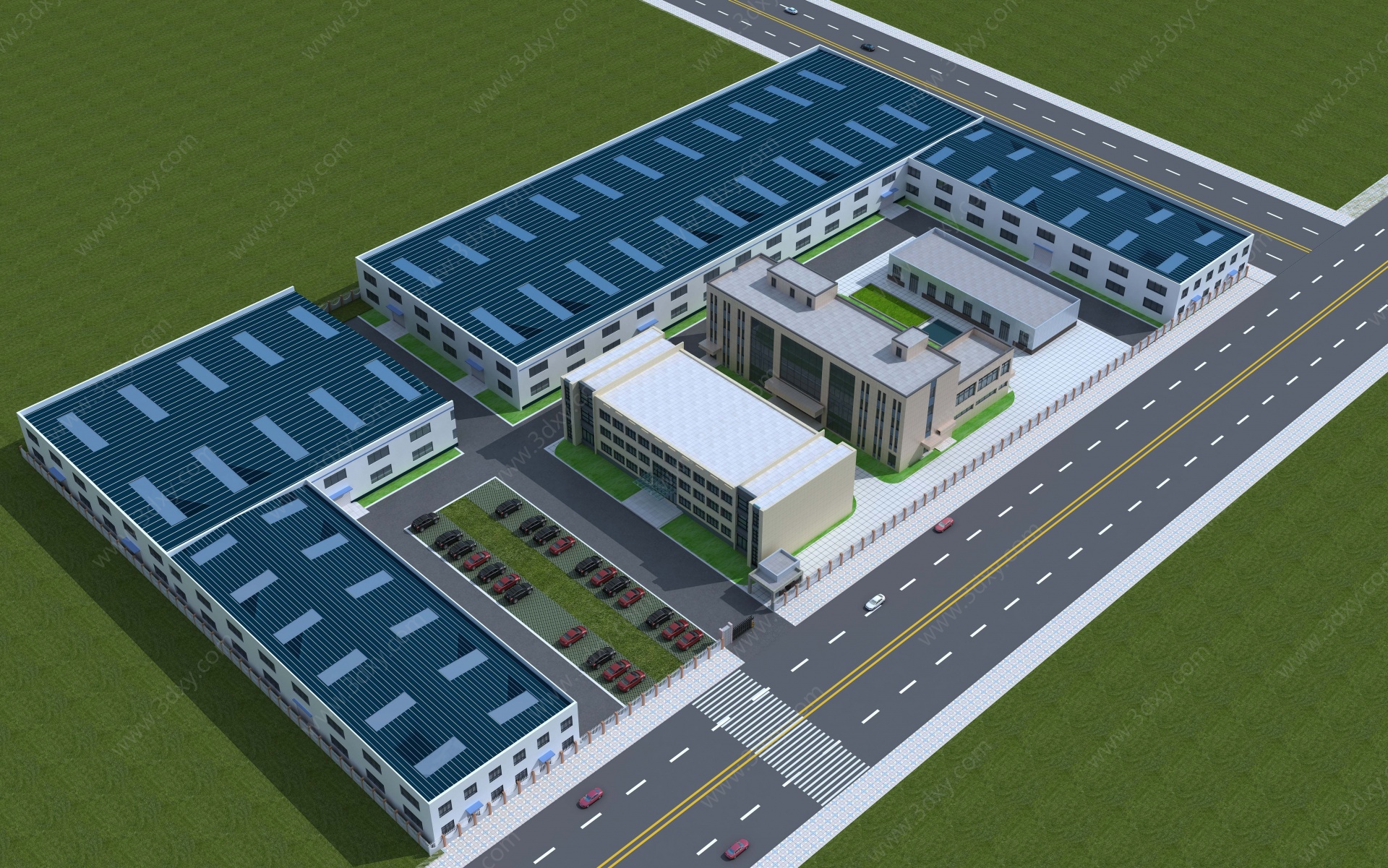 新中式厂房厂子产业园3D模型