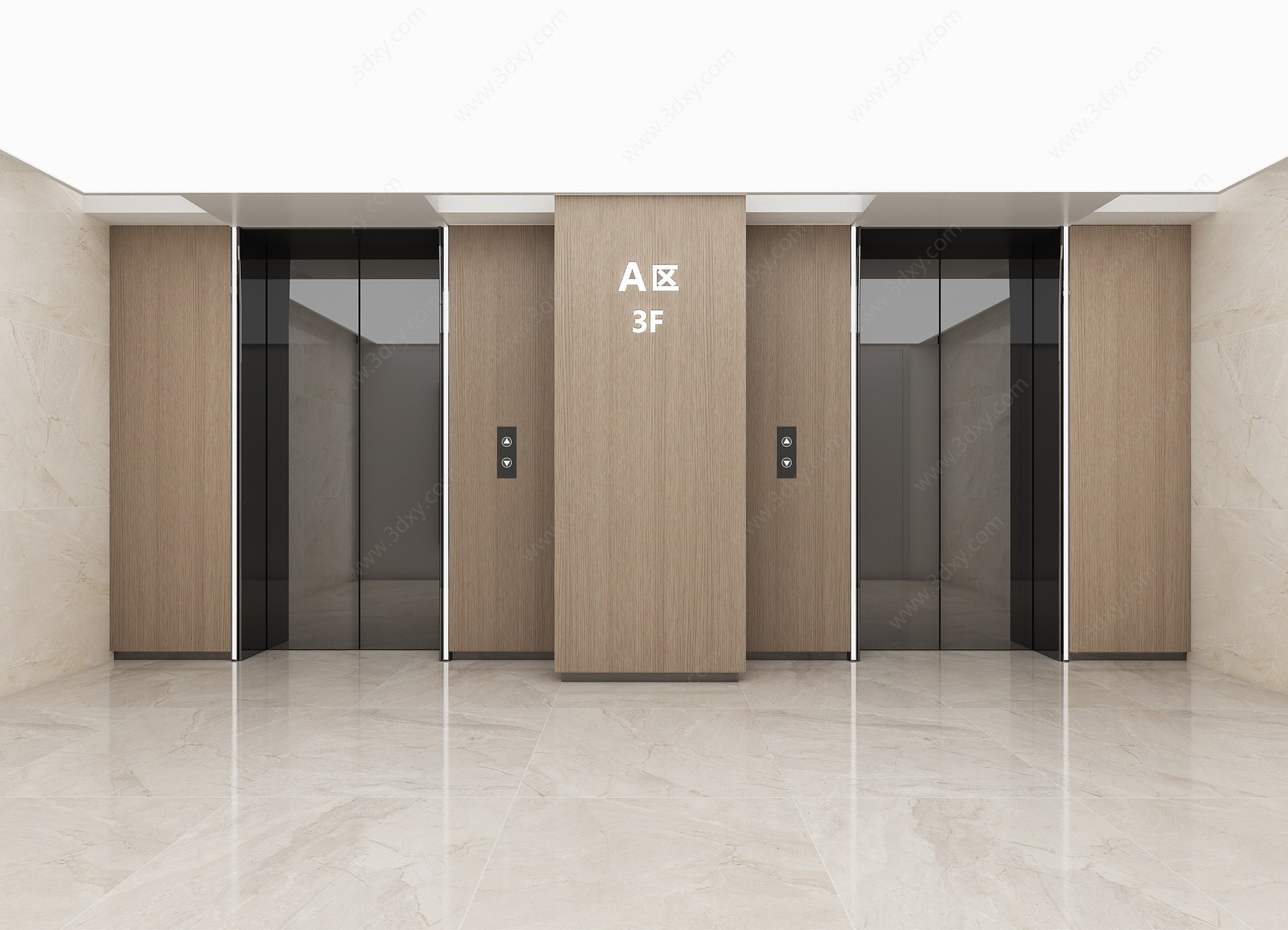 公共空间电梯厅3D模型