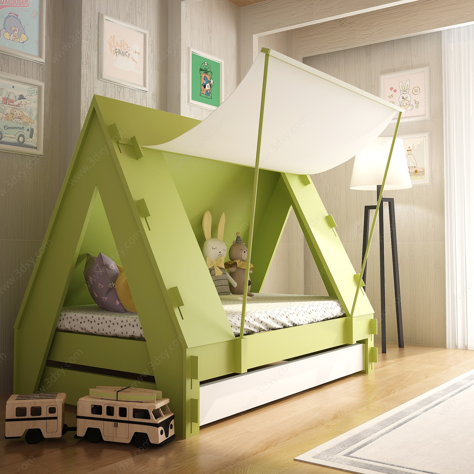 现代帐篷儿童床3D模型