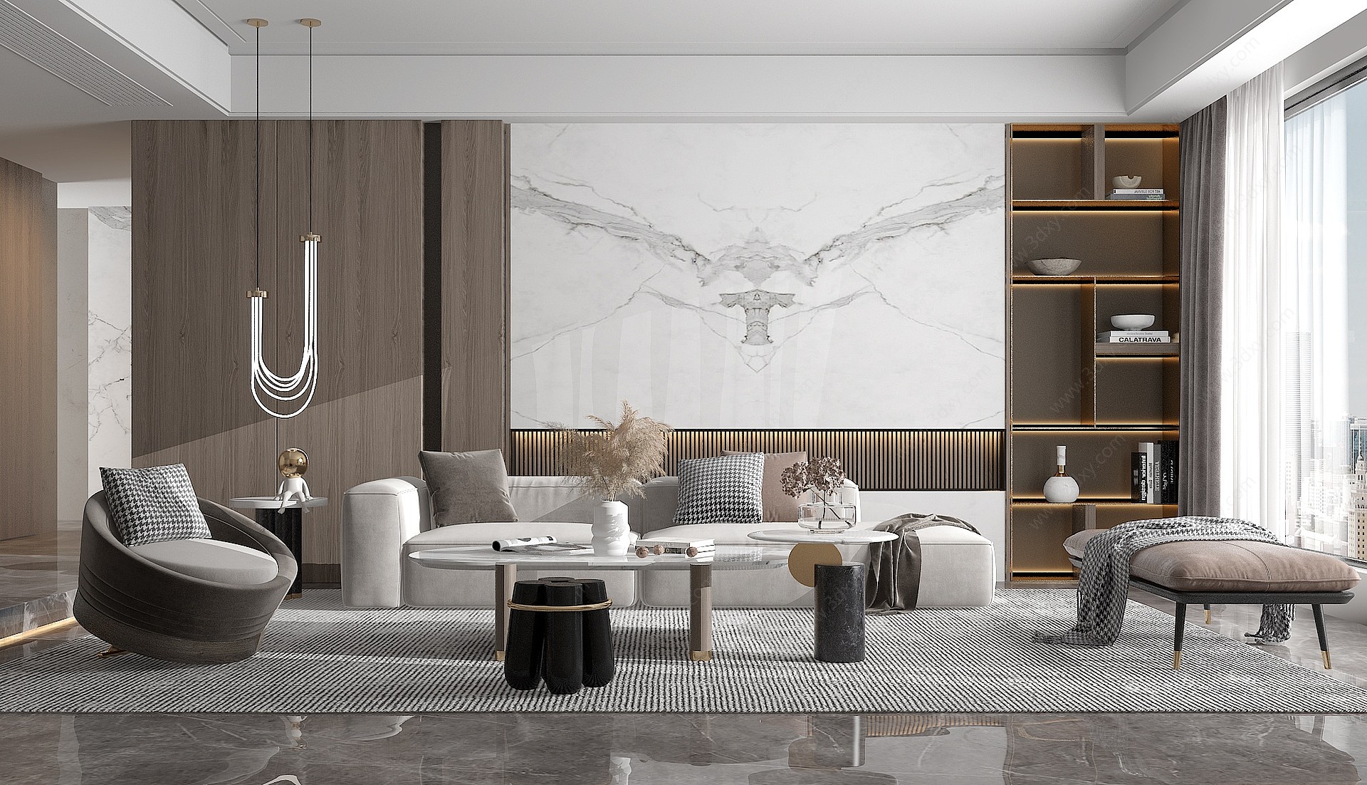 现代客厅沙发3D模型