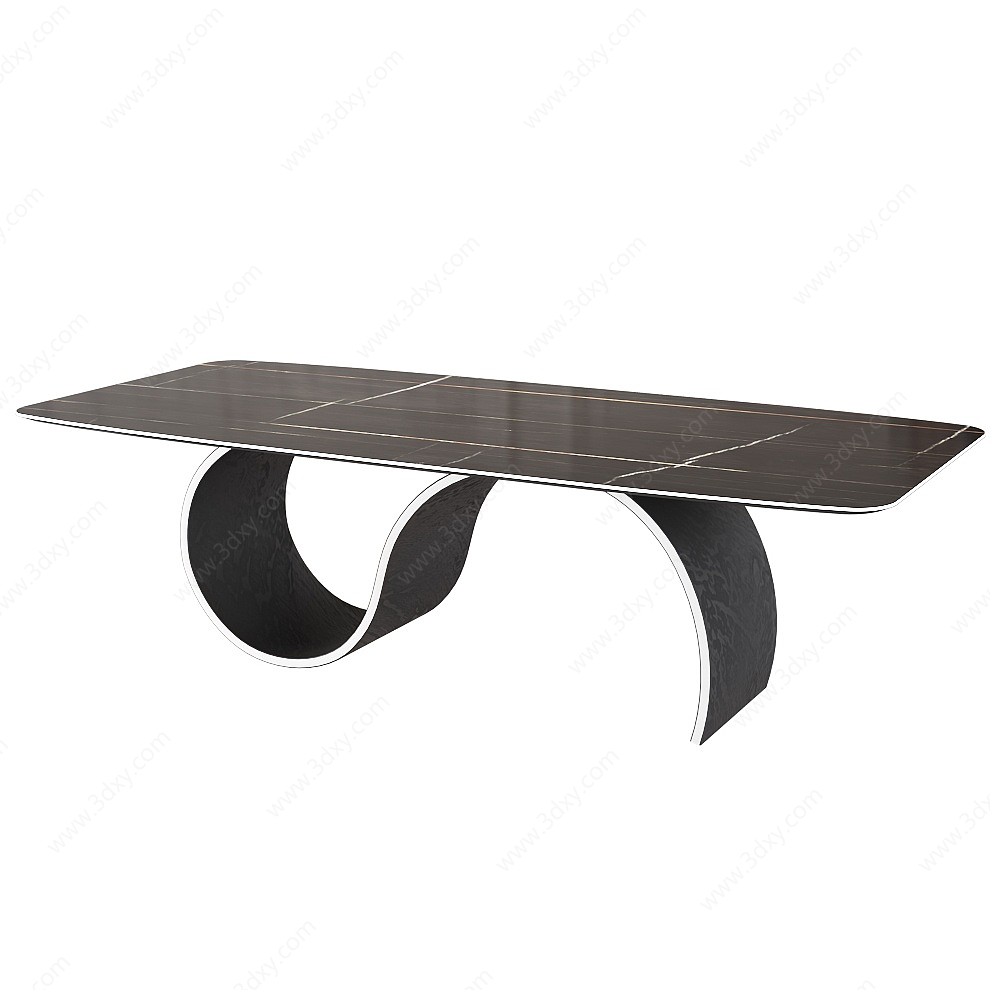 长方形餐桌3D模型