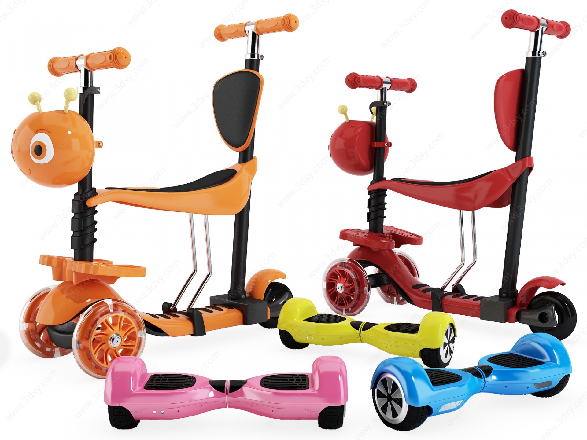 儿童双轮代步车3D模型