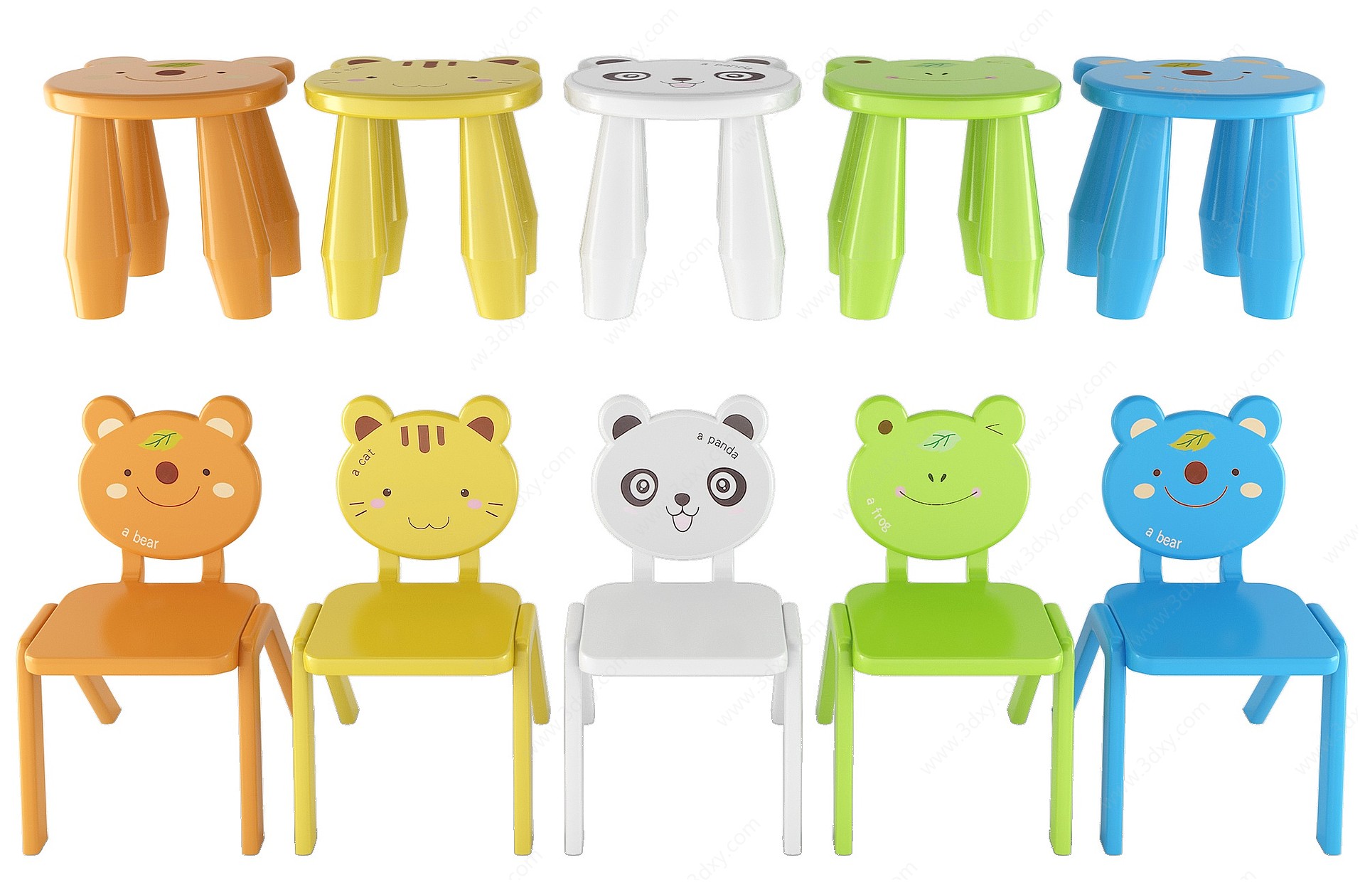 卡通儿童凳儿童椅3D模型