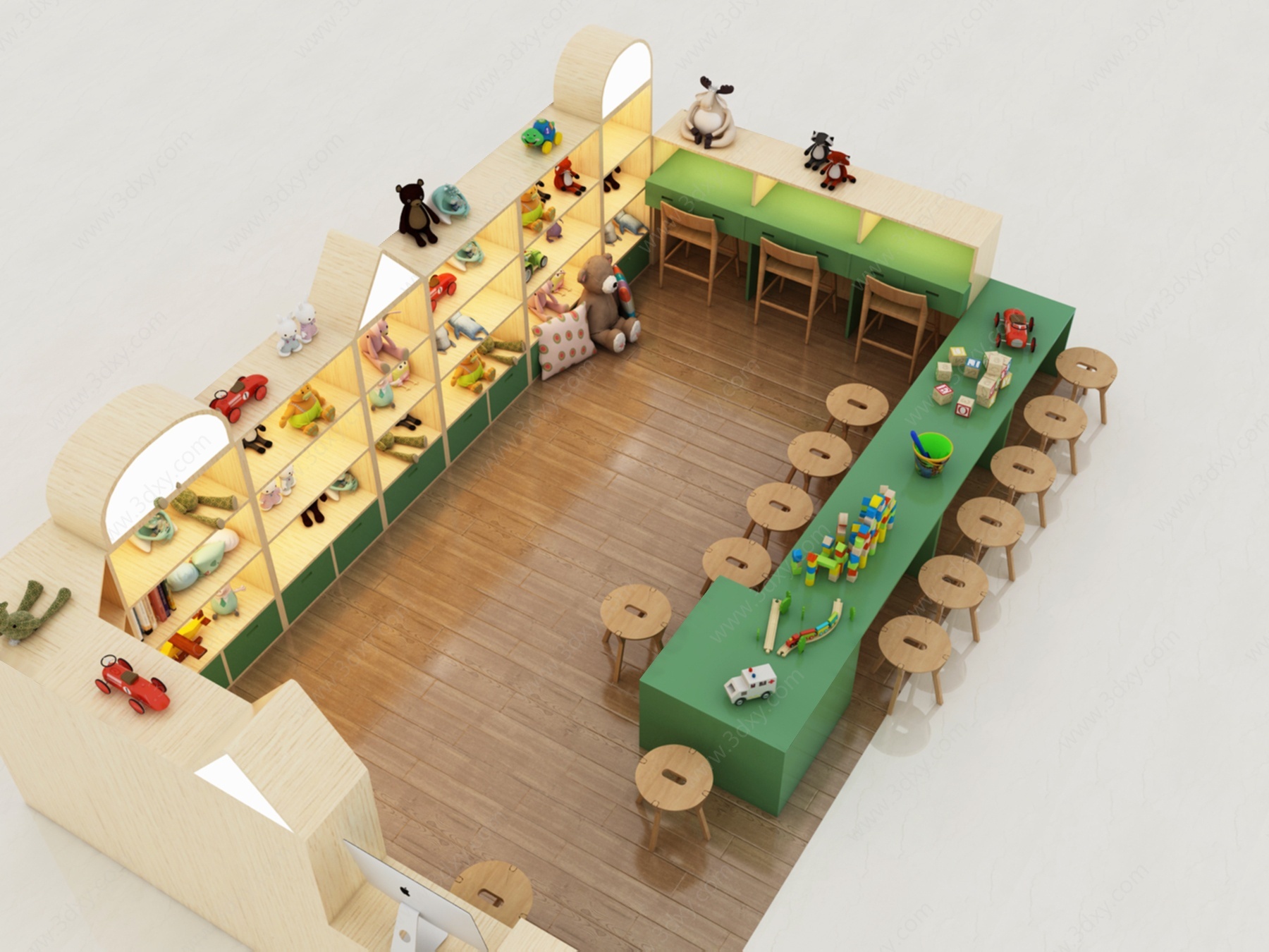 现代商场游乐园3D模型