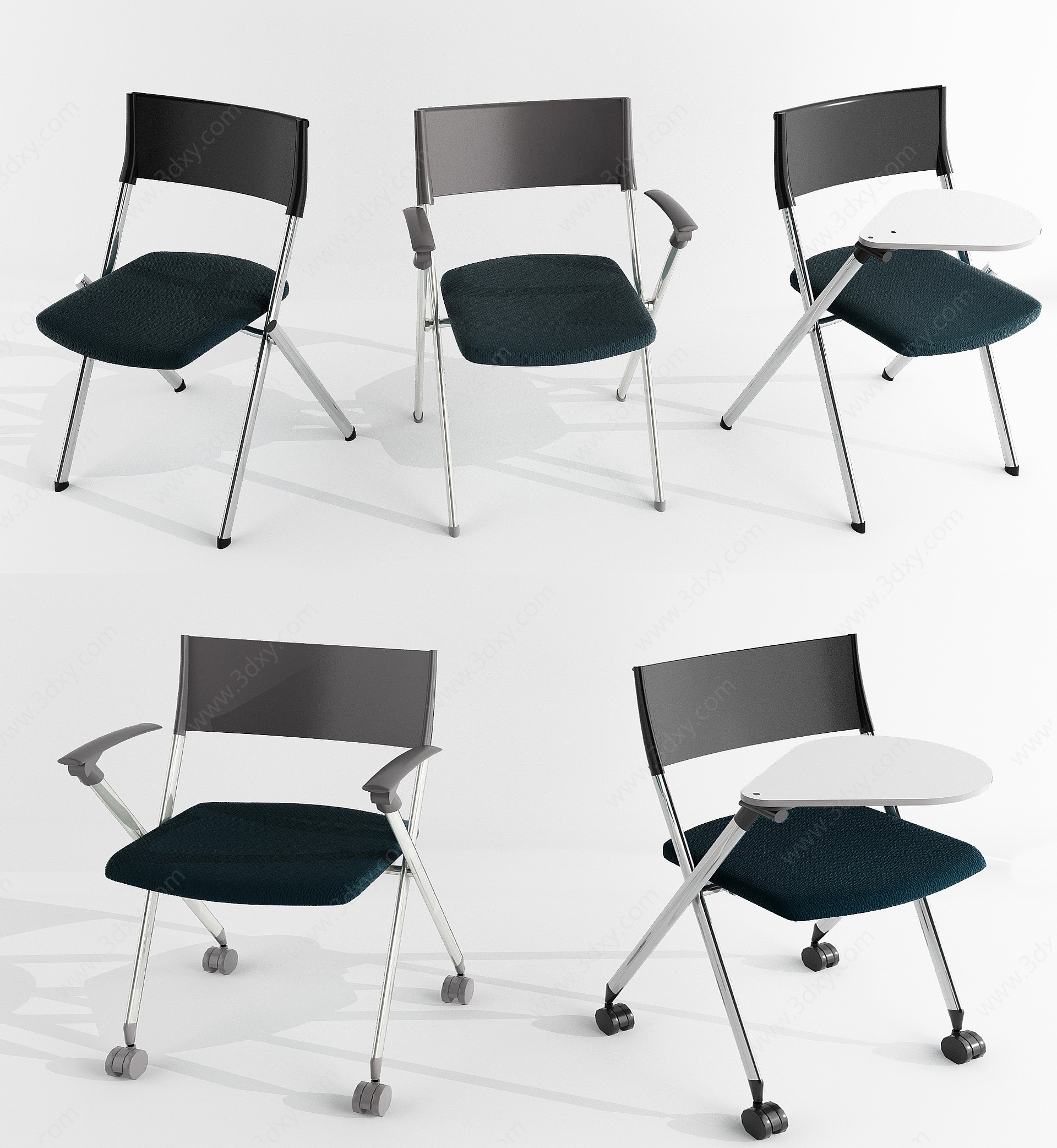 折叠培训椅会议教室椅3D模型