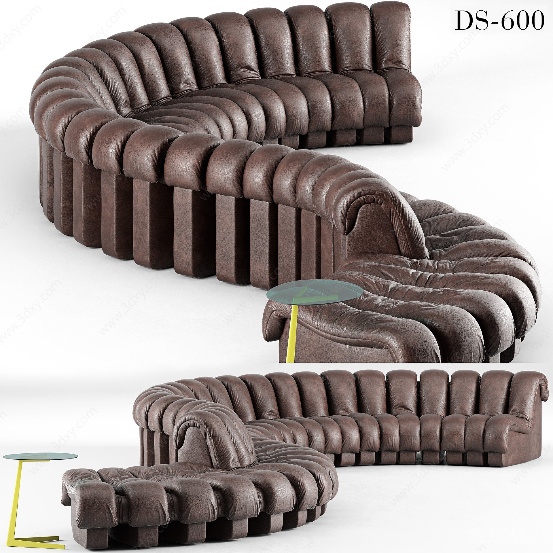 弧形异形沙发公共座椅3D模型