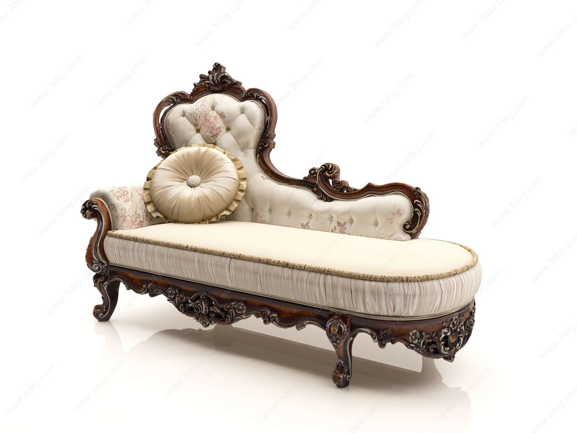 美式古典雕花贵妃椅3D模型