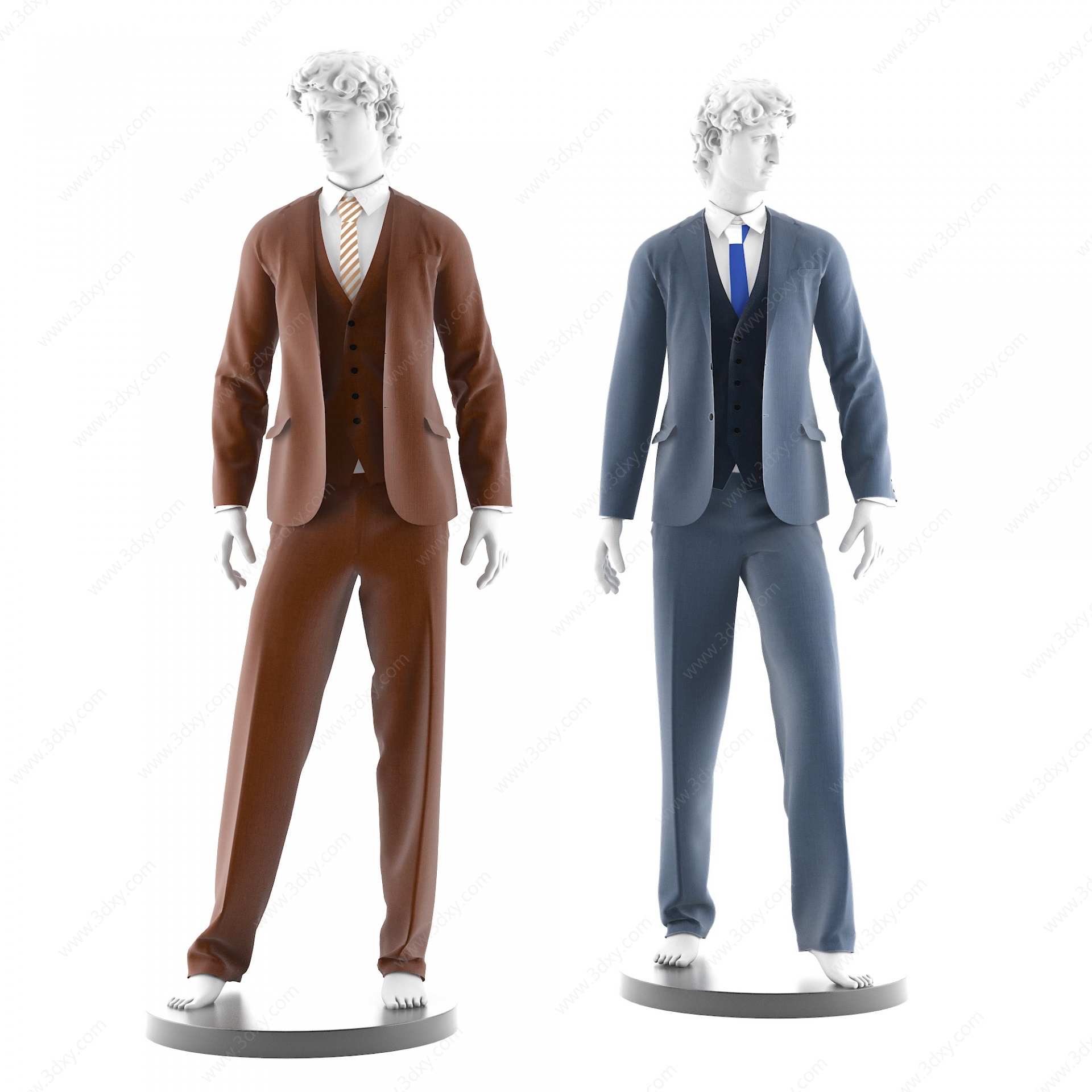 大卫西装男装服装模特3D模型