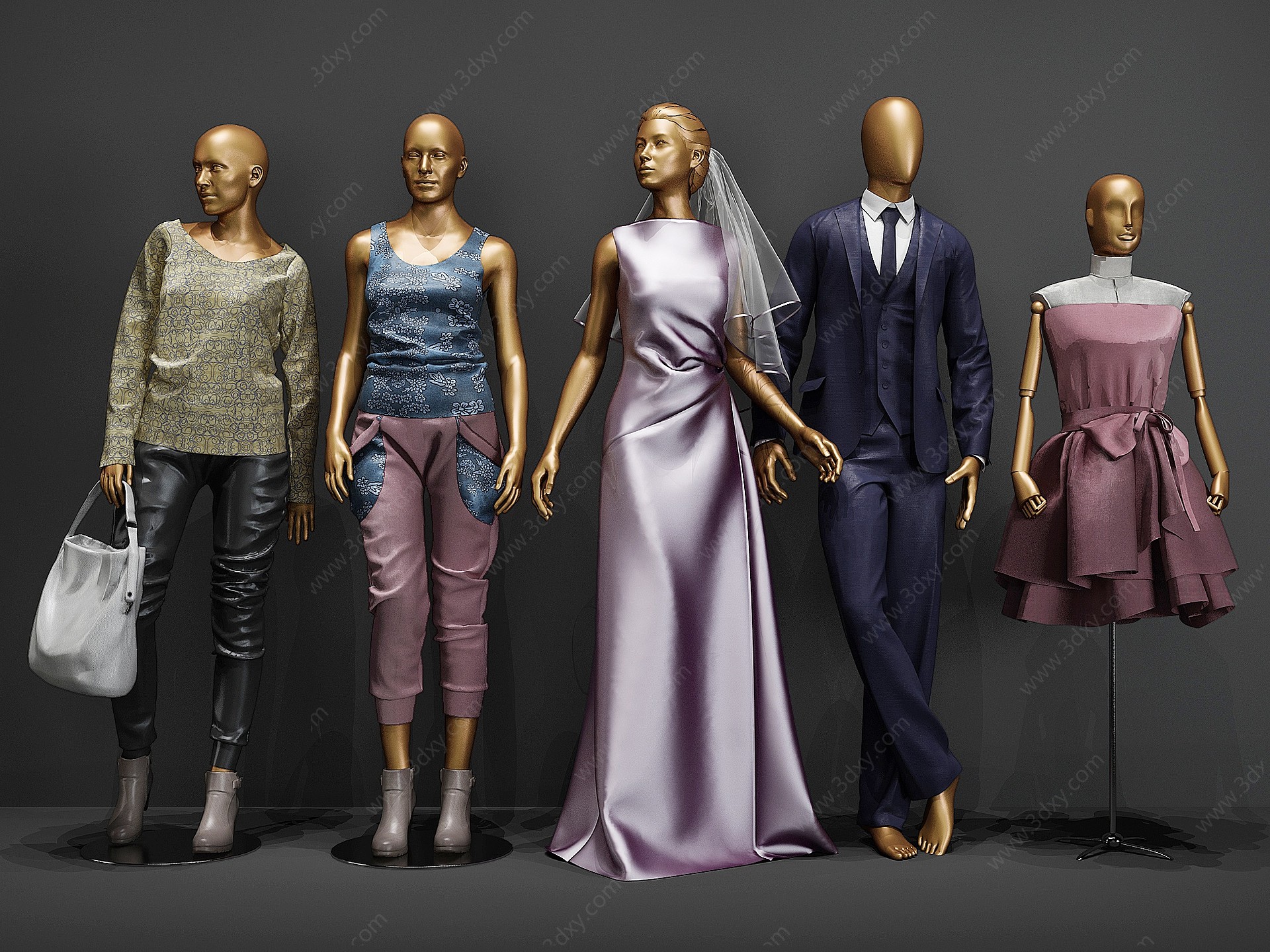 男装女装时装模特3D模型