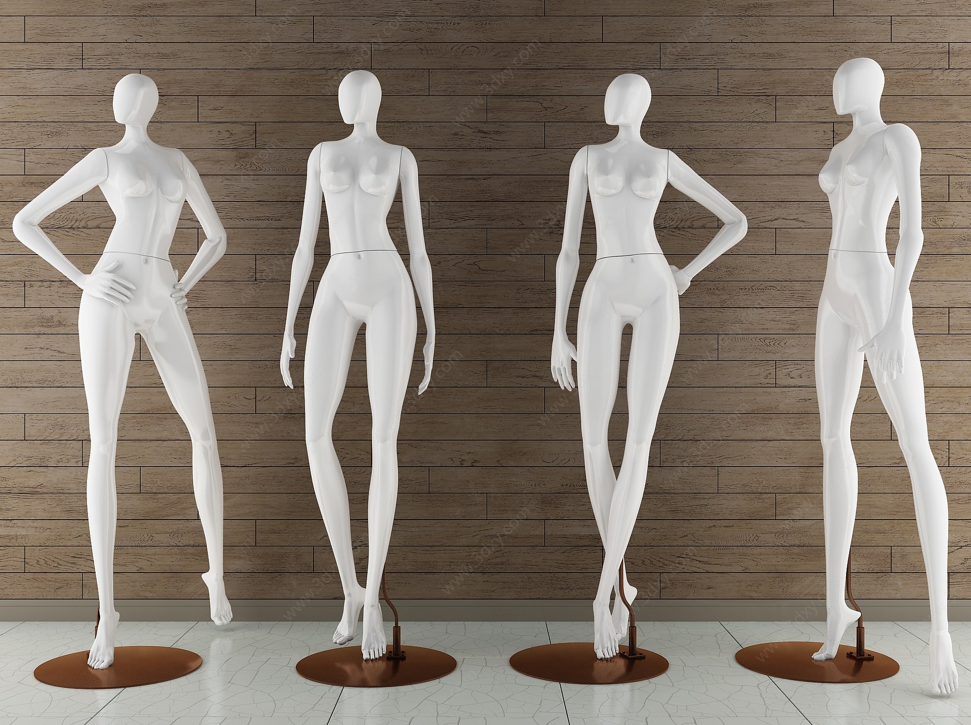 现代女人女装服装模特3D模型