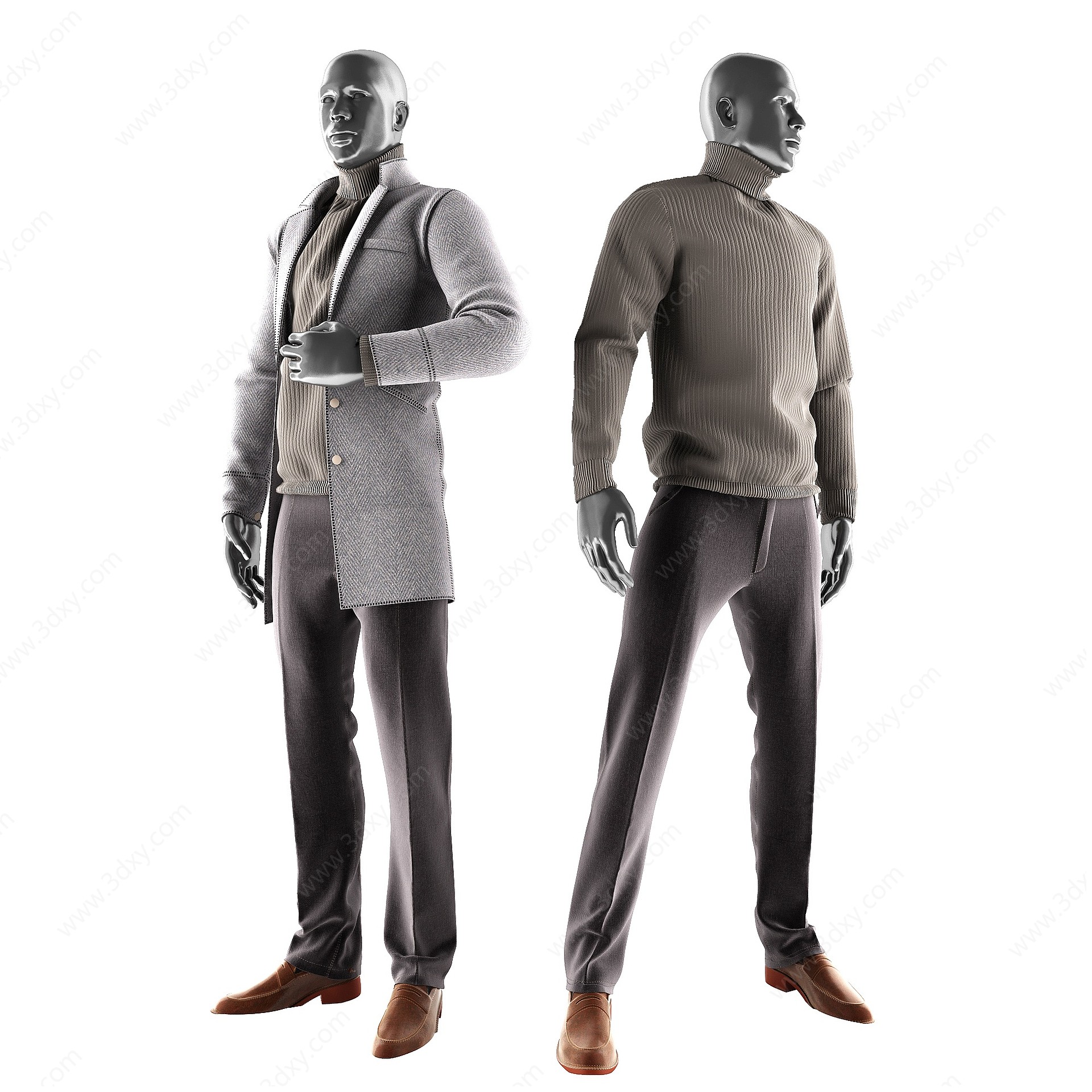 西装绅士人物服装模特3D模型