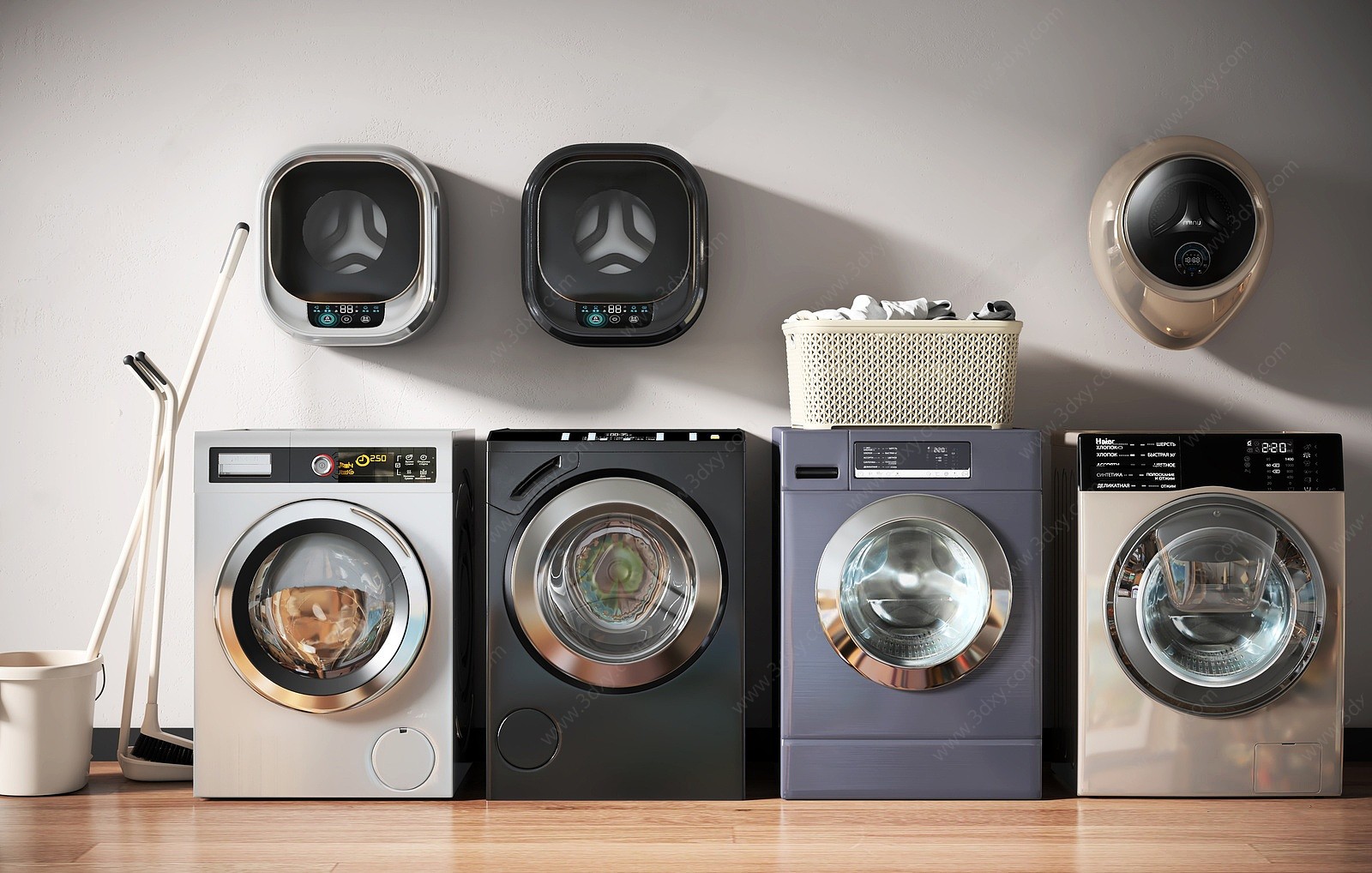 现代洗衣机组合3D模型