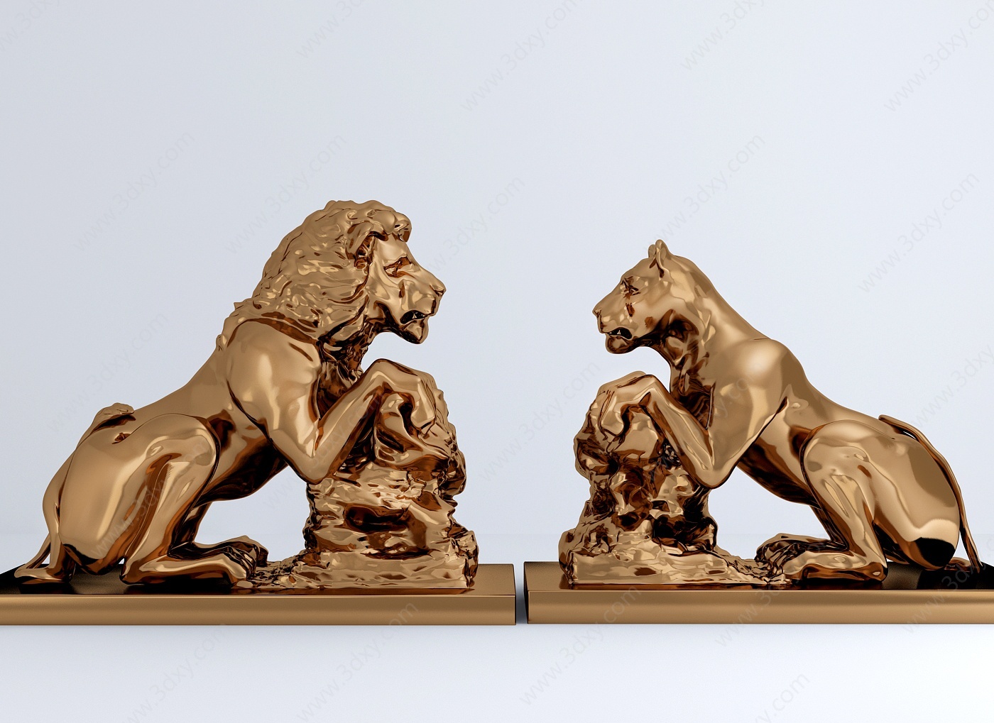 狮子雕塑摆件3D模型
