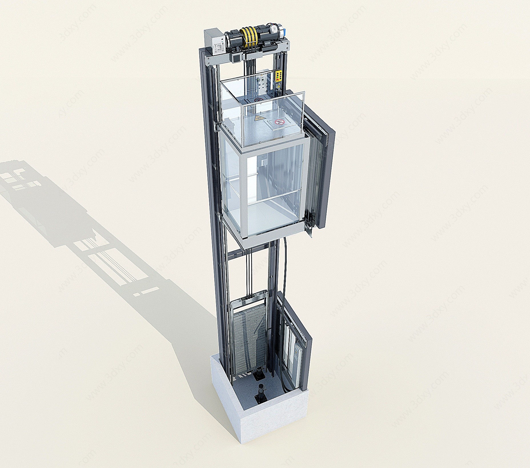 升降观光电梯结构轿厢3D模型