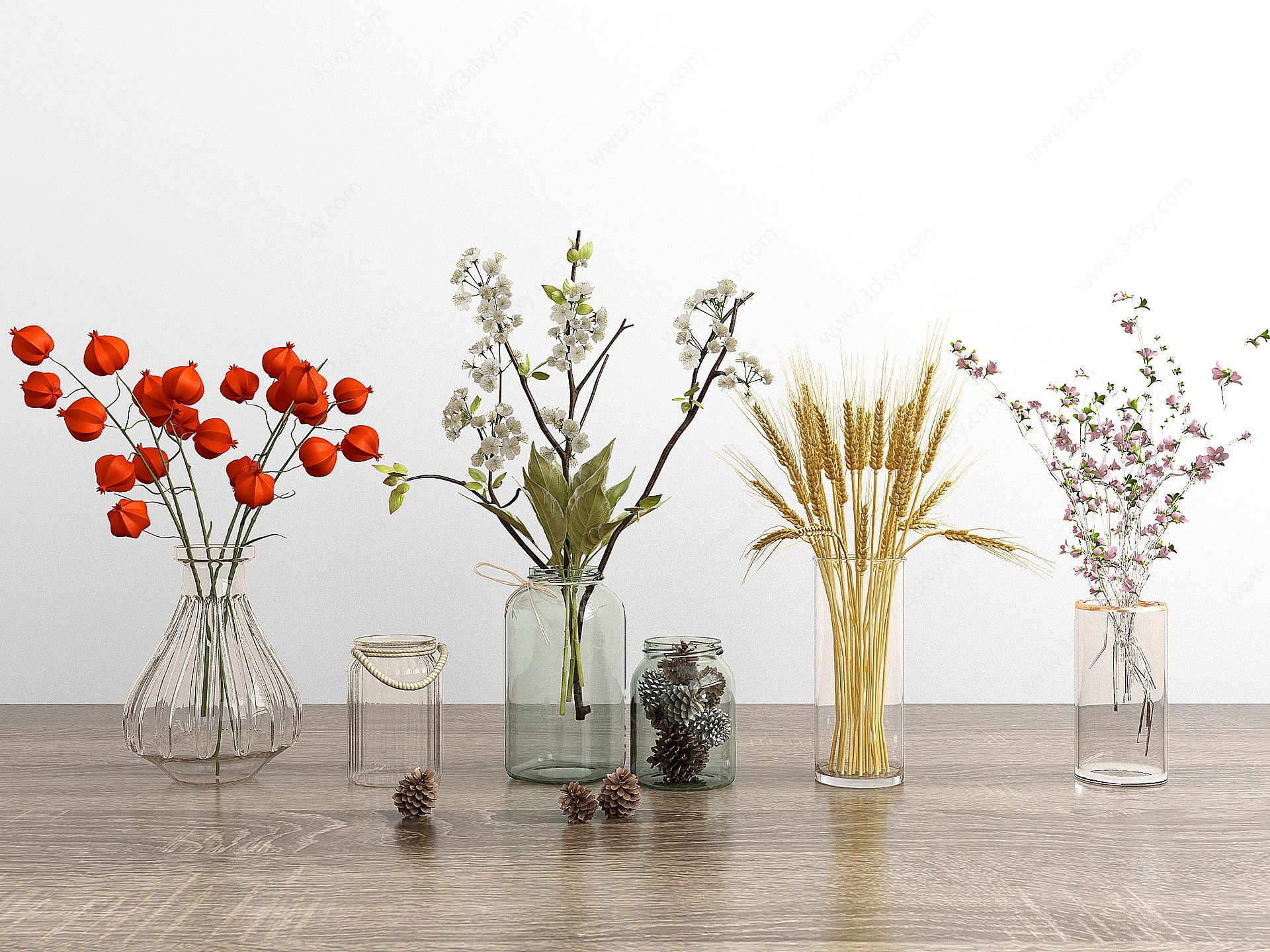 现代玻璃花瓶3D模型