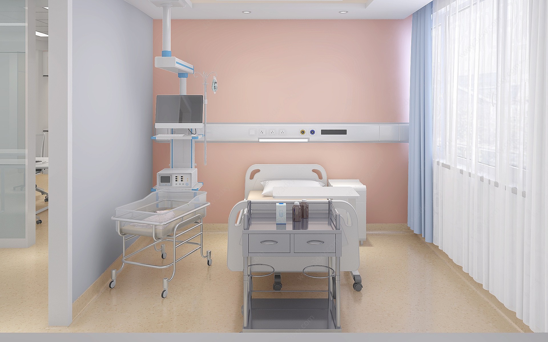 医院病房病床3D模型