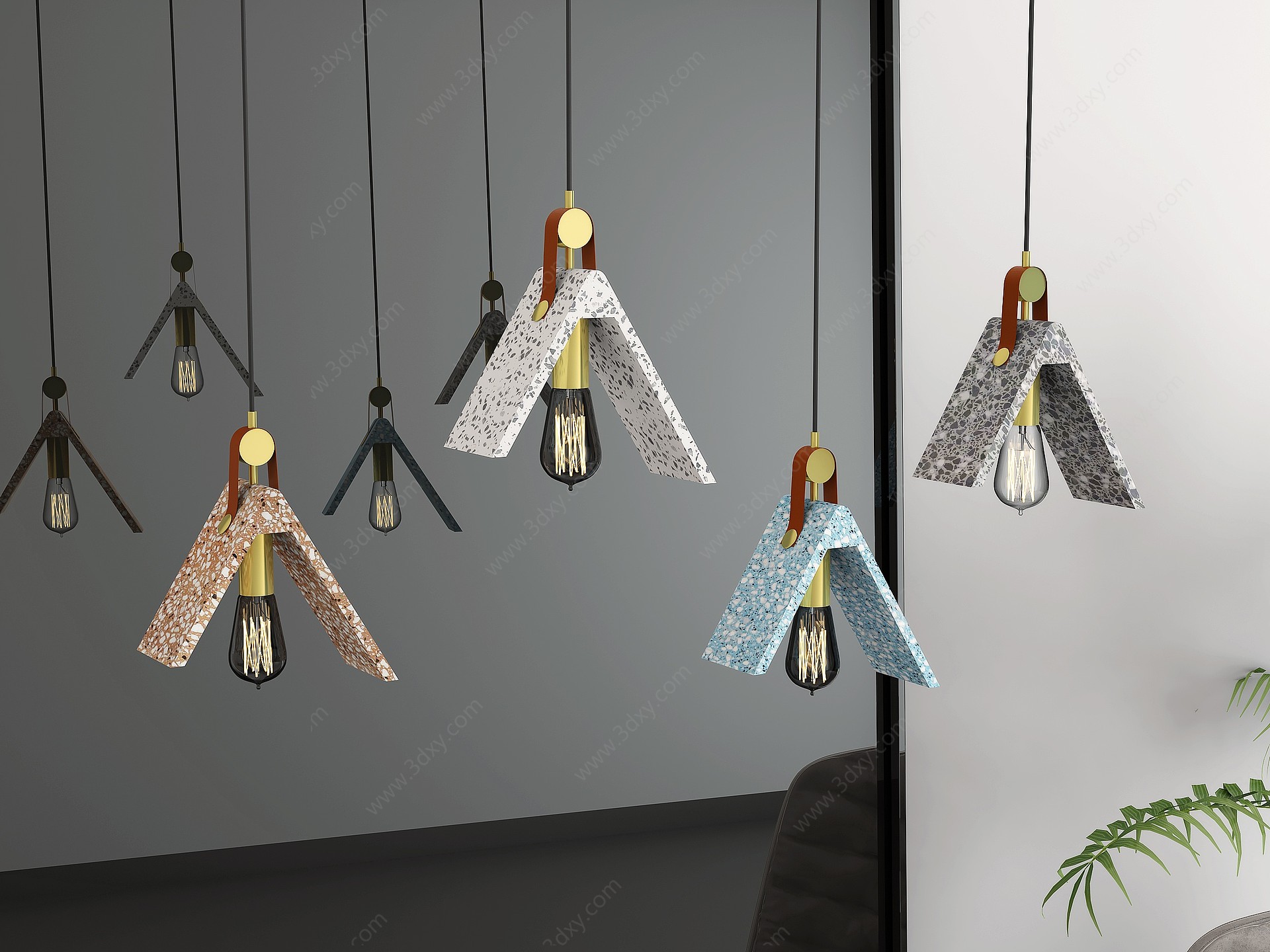现代吊灯组合吊灯3D模型