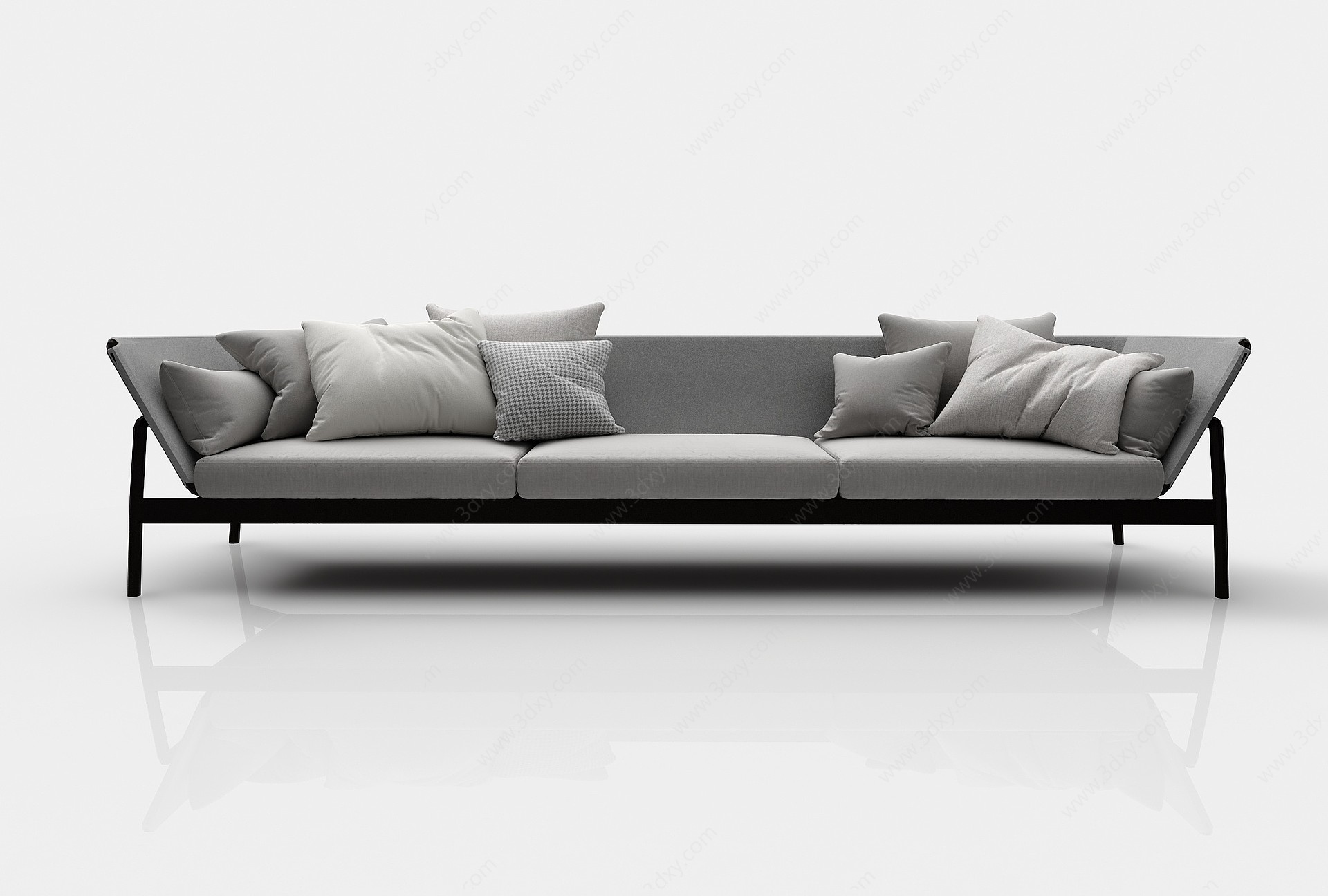 现代风格三人沙发3D模型