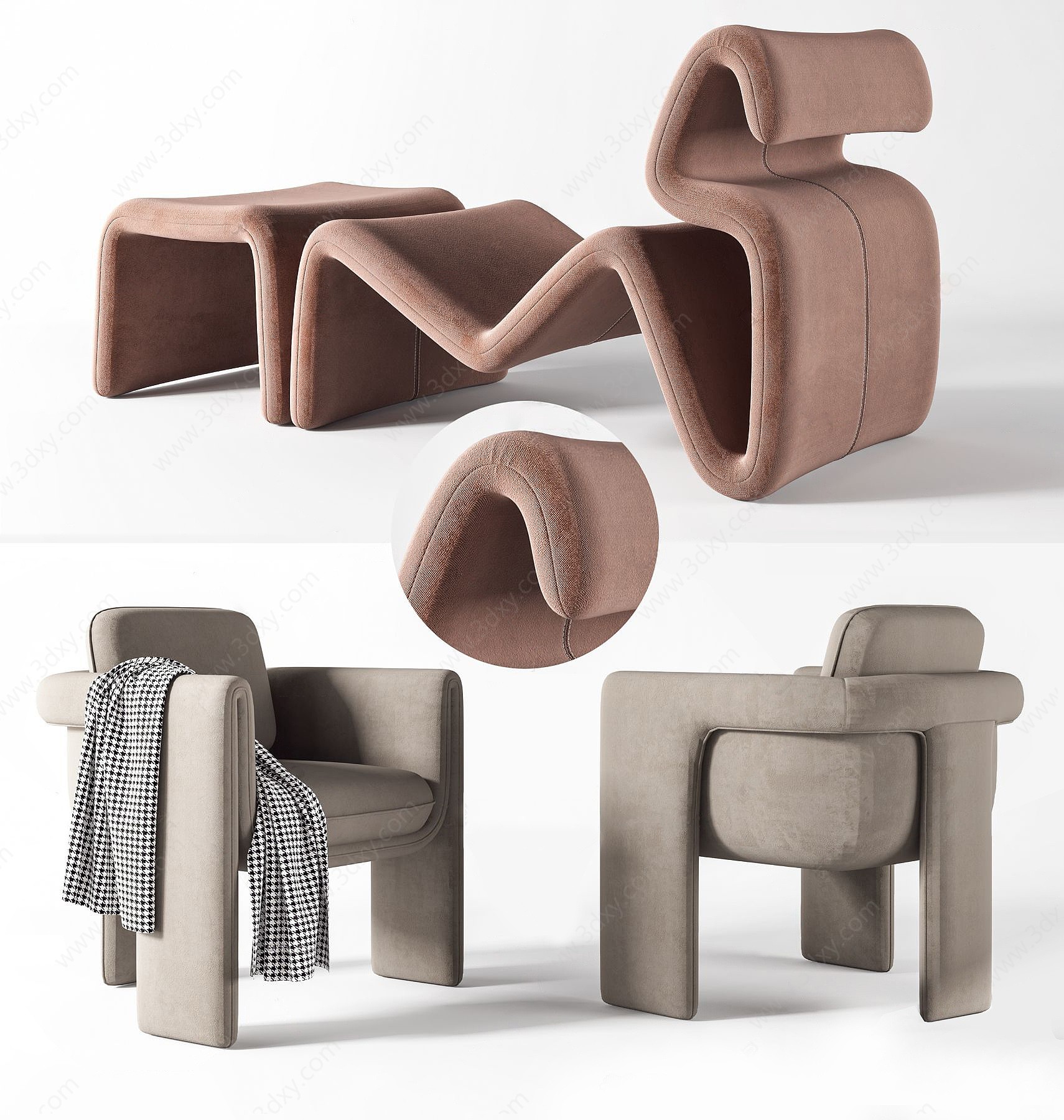单人休闲沙发椅子3D模型