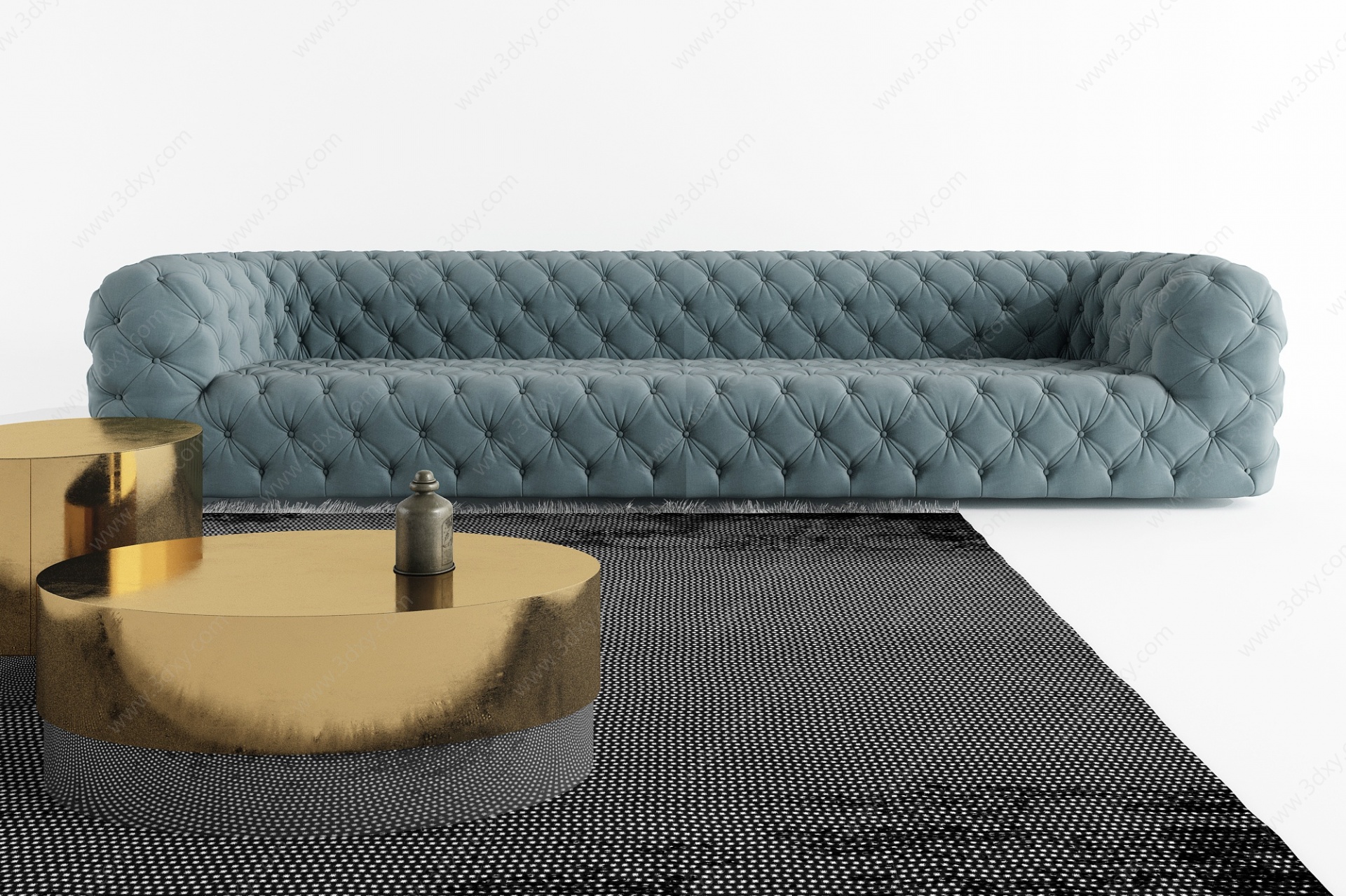 欧式皮革软包沙发3D模型