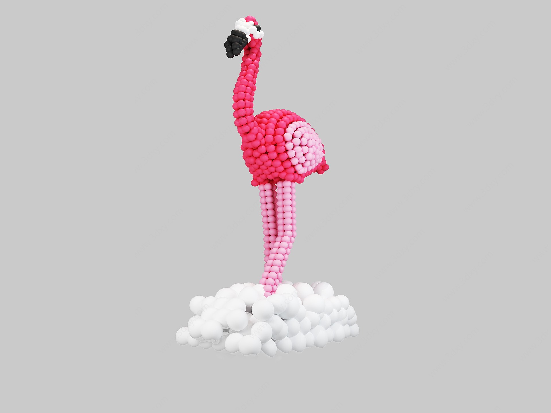 气球火烈鸟饰品3D模型